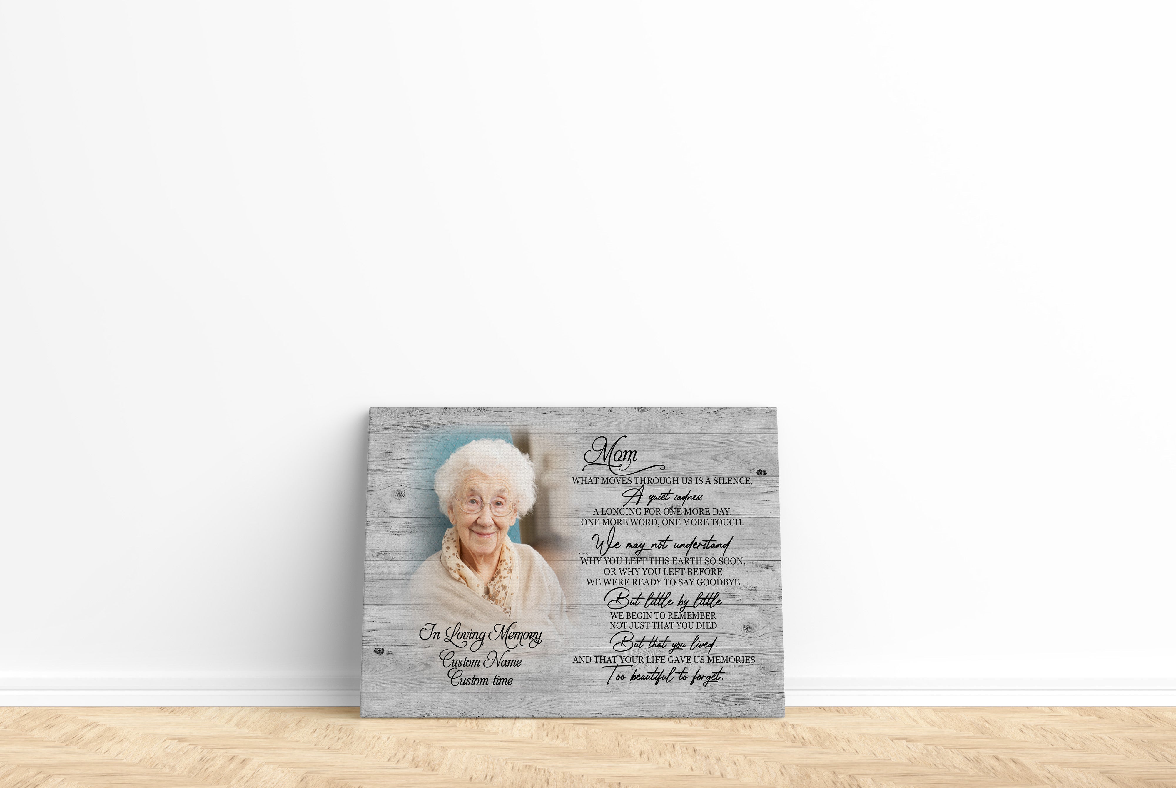 Personalized Mom Memorial Canvas, Beautiful Photo Keepsake, Sympathy Gift for Loss, Remembrance of Mom in Heaven, Custom Canvas Posters