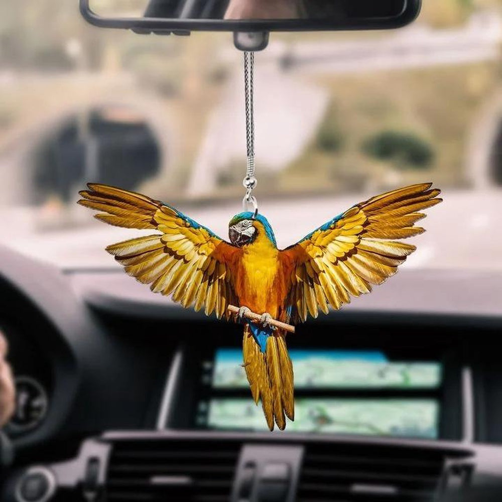 Parrot Car Hanging Parrot Yellow Parrot Flying Car Hanging Ornamen, Car Ornaments Christmas, Car Decorations