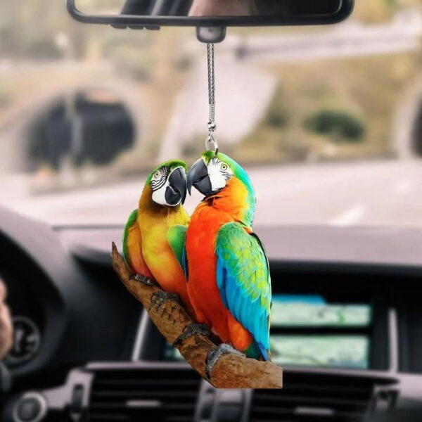 Parrot Car Ornament 2 Parrot Colorful Parrot Happy Car Hanging Ornamen, Car Ornaments Christmas, Car Decorations