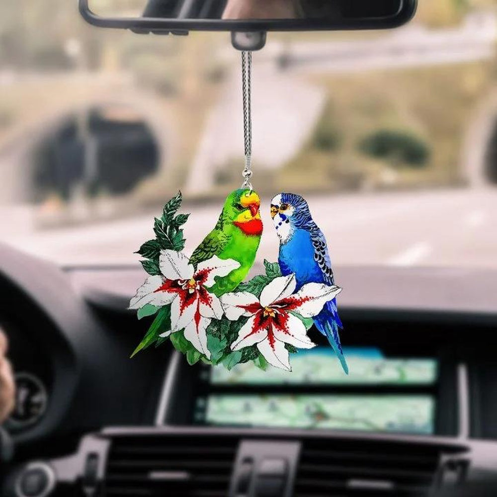 Parrot Car Ornament 4 Parrot Standing Car Hanging Ornament, Car Ornaments Christmas, Car Decorations
