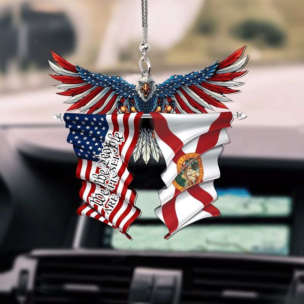 Patriot Car Ornament, 911 Gift Idea, Patriot Day 20Th Anniversary Gift, Ah Florida Patriot Car Hanging Ornament Tesx, Car Ornaments Christmas