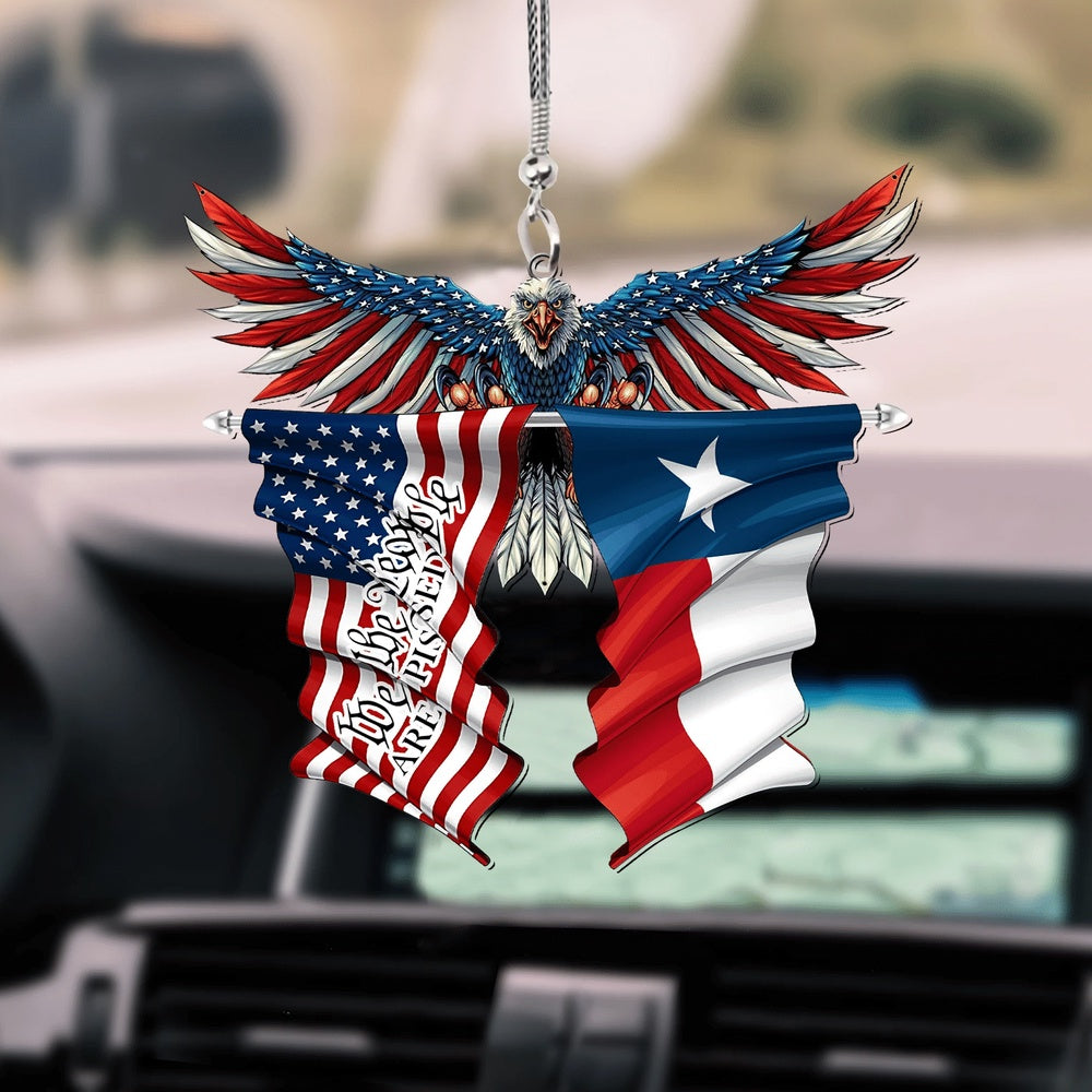 Patriot Car Ornament, 911 Gift Idea, Patriot Day 20Th Anniversary Gift, Ah Texas Patriot Car Hanging Ornament Tesx, Car Ornaments Christmas