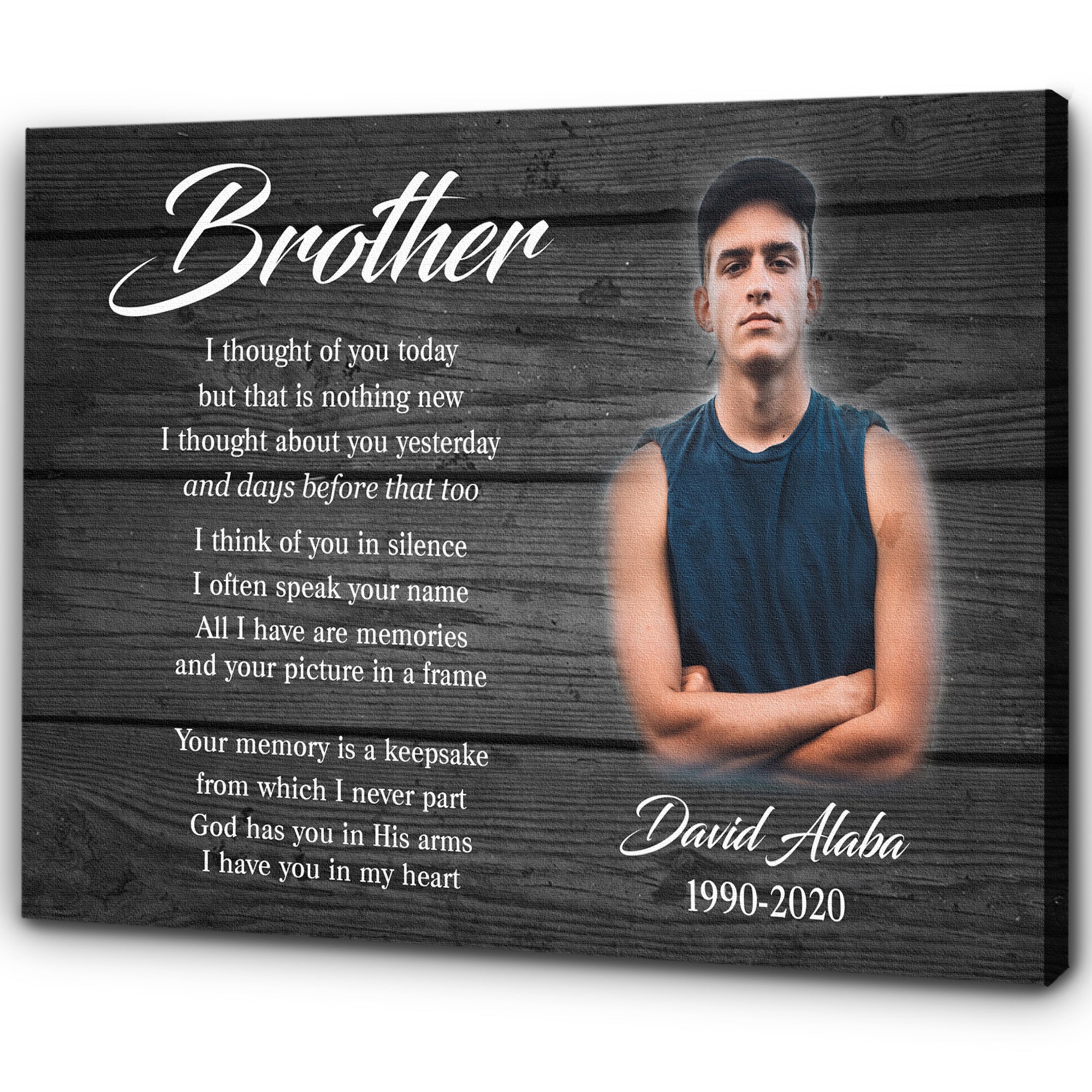 Personalized Canvas, I Thought Of You Today Brother Memorial Gifts, Sympathy Gifts For Loss Of Brother, Bereavement Condolence For Brother In Memory