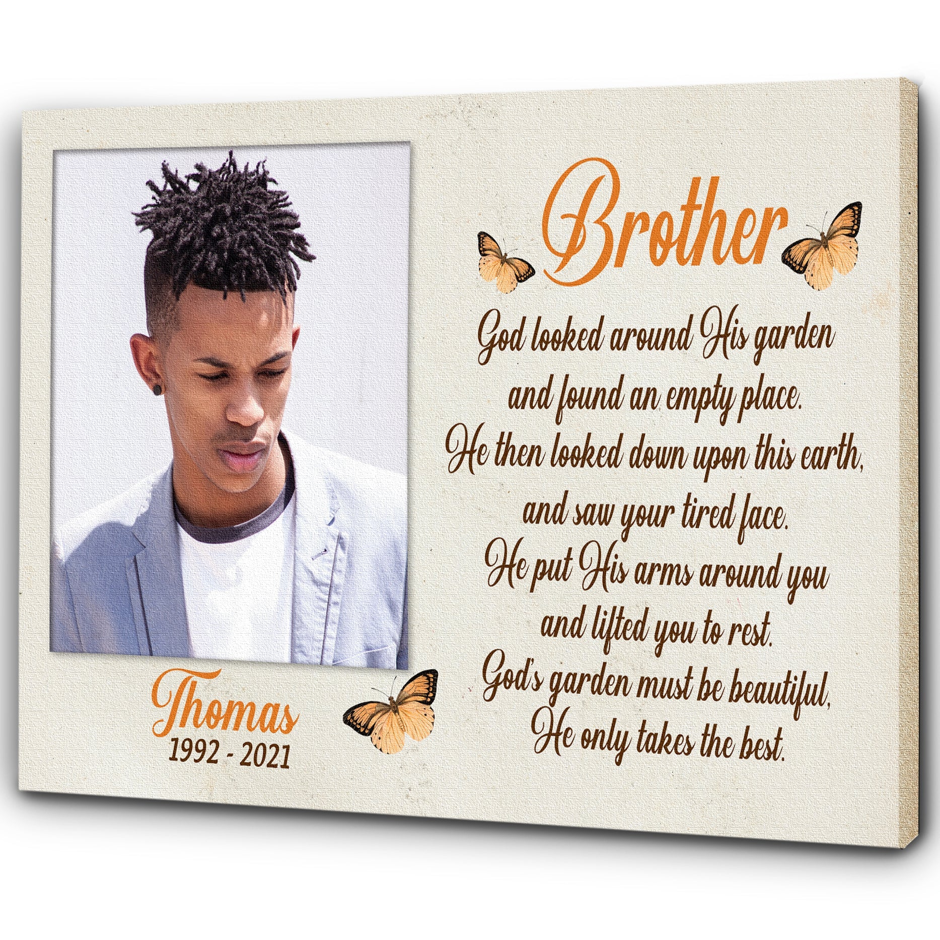 Personalized Memorial Canvas Angel Brother In Heaven Memorial Gift For Loss Of Brother In Memory Sympathy Canvas Bereavement Gift 1 Brv8pw Personalized Memorial Canvas Angel Brother In Heaven, Memorial Gift For Loss Of Brother, In Memory Sympathy Canvas, Bereavement Gift