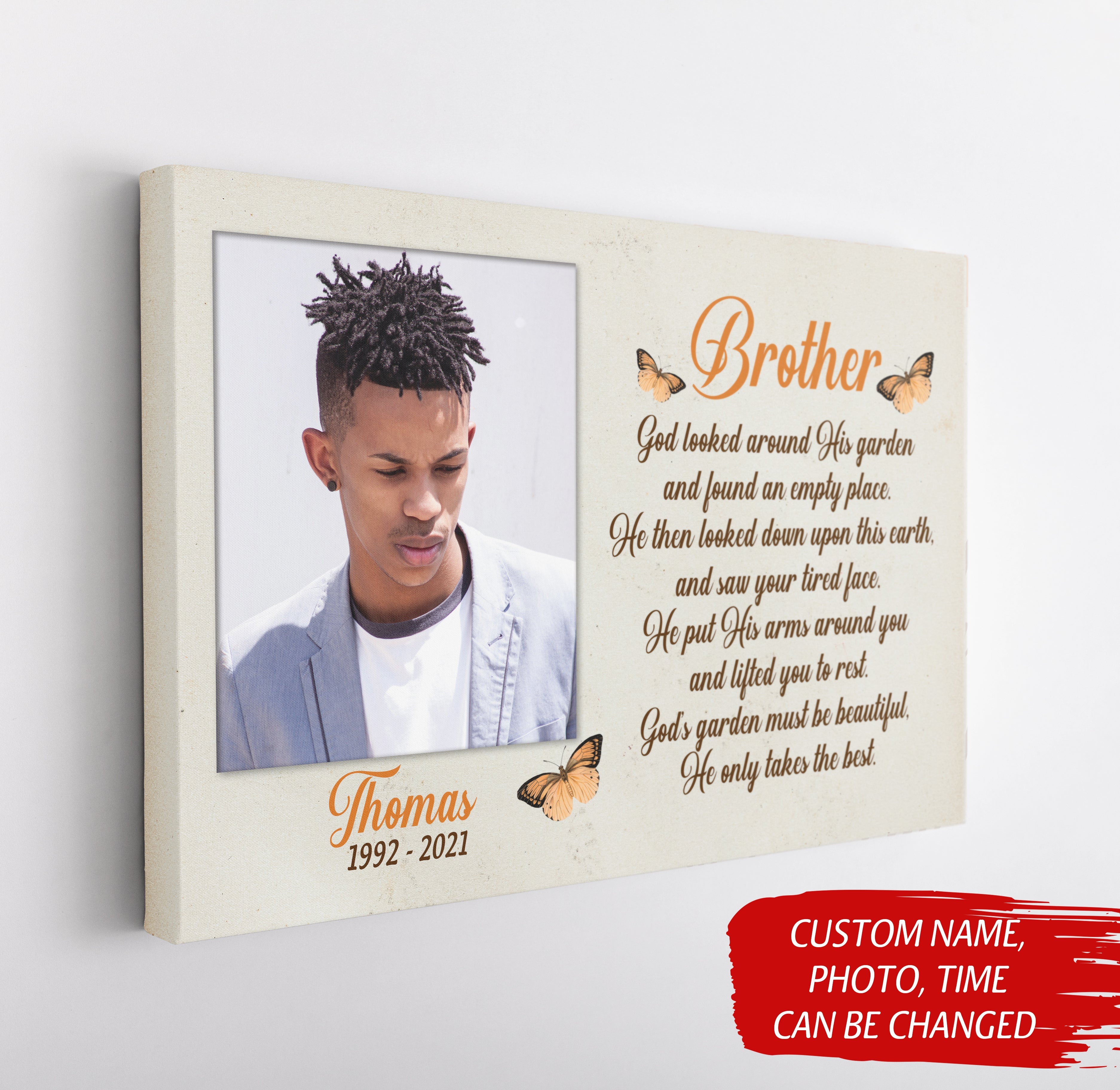 Personalized Memorial Canvas Angel Brother In Heaven Memorial Gift For Loss Of Brother In Memory Sympathy Canvas Bereavement Gift 4 Ylsszy Personalized Memorial Canvas Angel Brother In Heaven, Memorial Gift For Loss Of Brother, In Memory Sympathy Canvas, Bereavement Gift