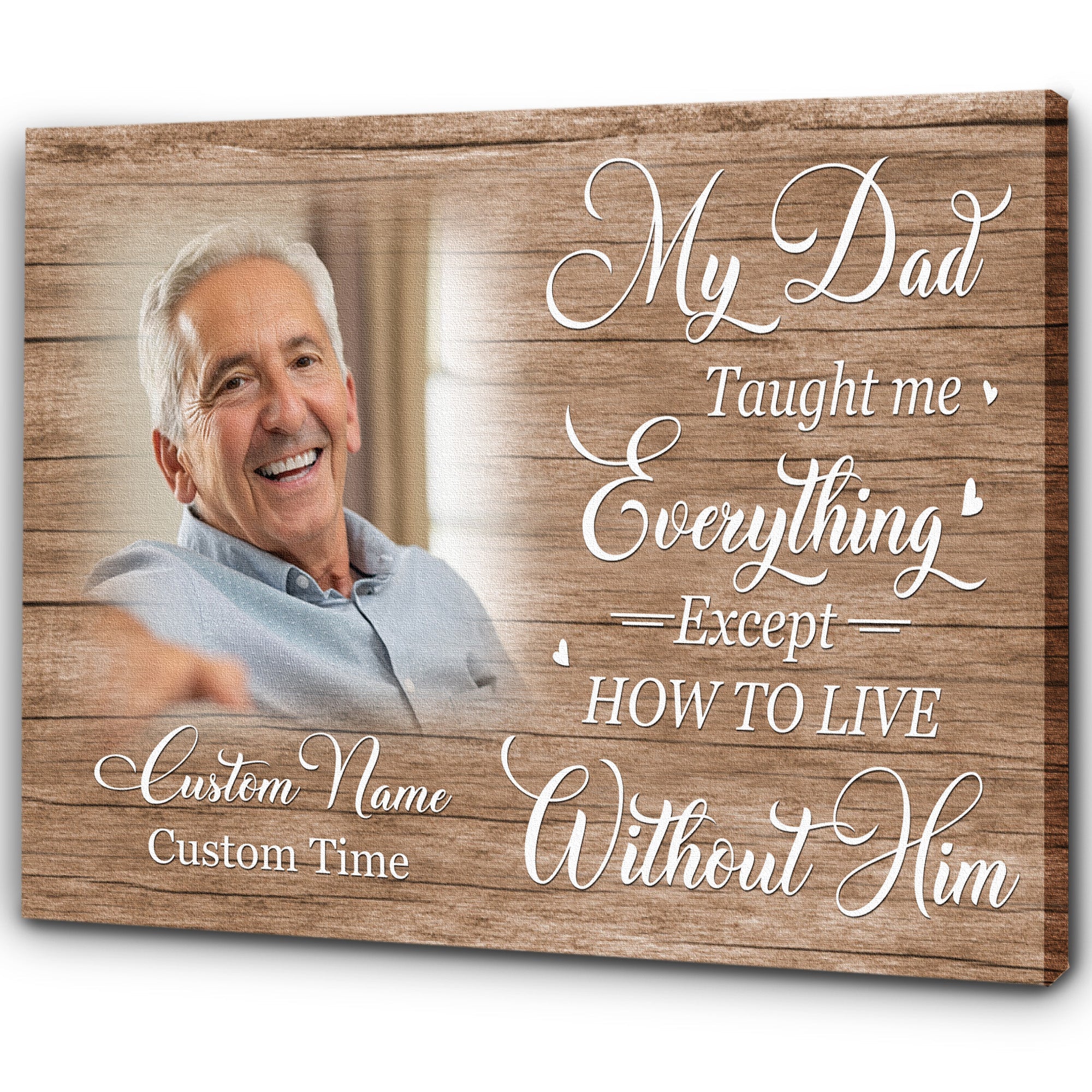 Personalized Memorial Gift For Loss Of Dad Loving Memory Deepest Sympathy Canvas For Loss Of Dad, Custom Canvas Print