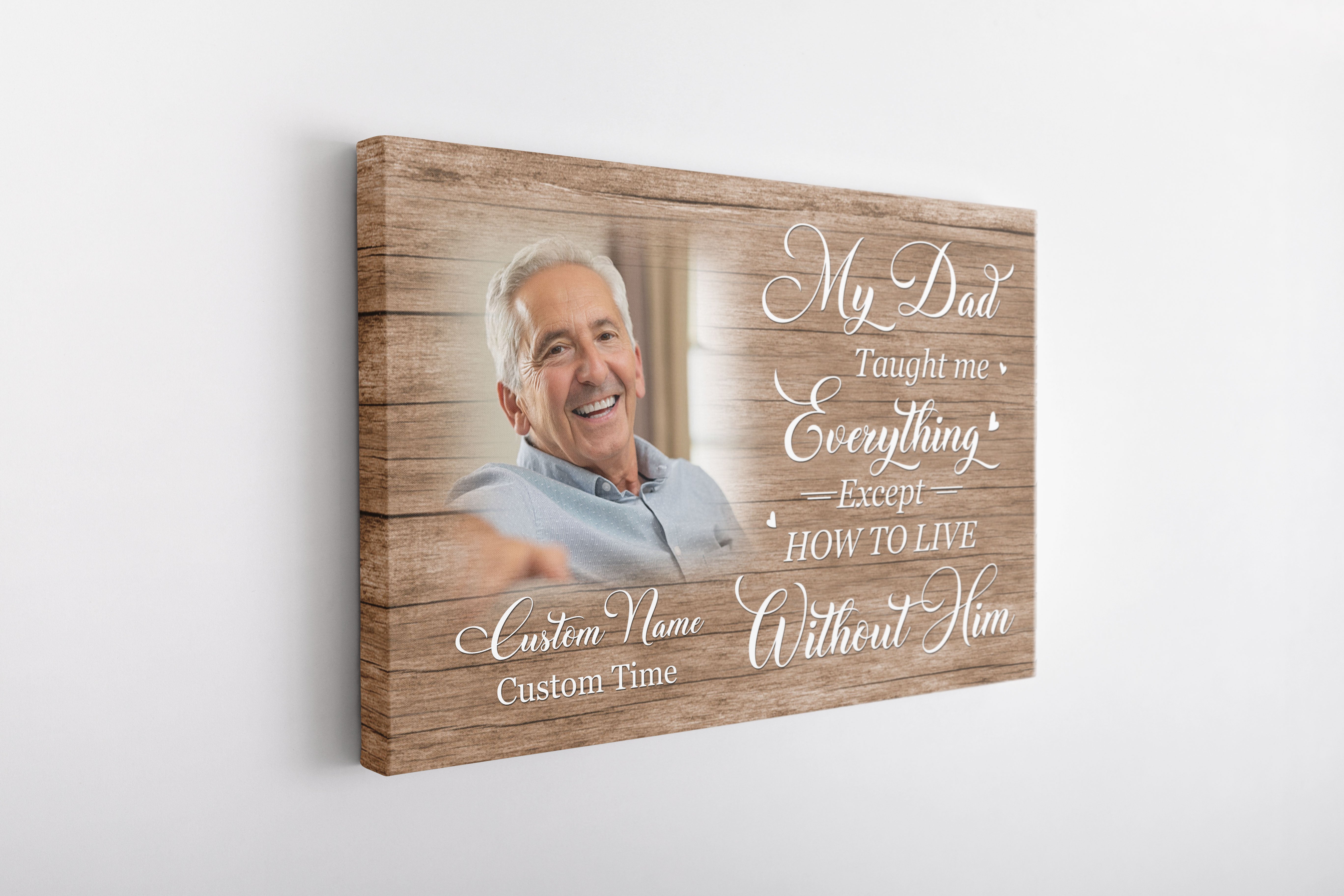Personalized Memorial Gift For Loss Of Dad Loving Memory Deepest Sympathy Canvas For Loss Of Dad, Custom Canvas Print