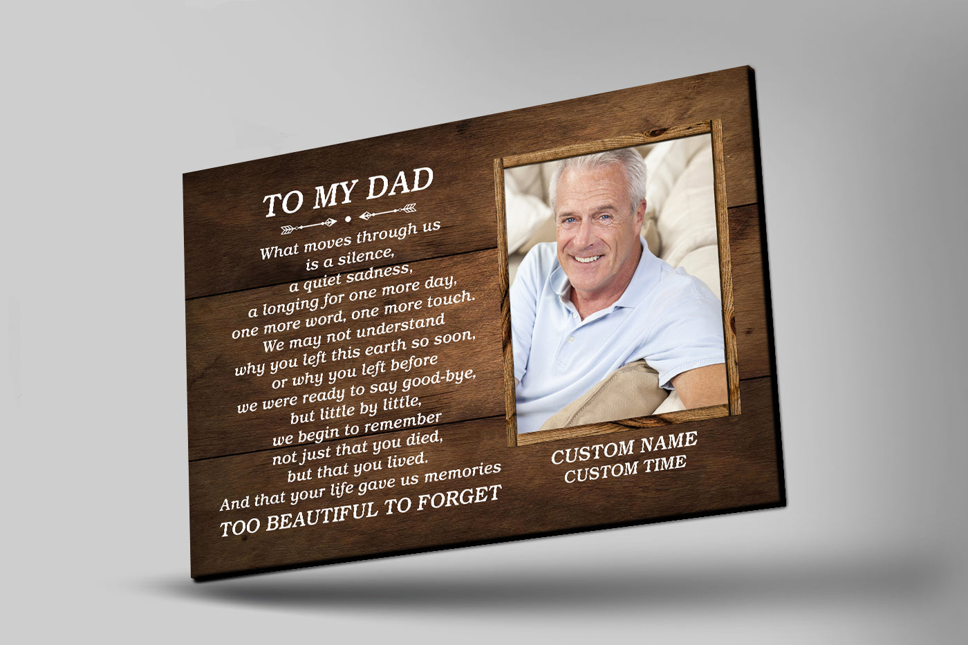 Personalized Memorial Gift For Loss Of Dad, Remembrance Keepsake Deepest Sympathy Canvas For Loss Of Father, Custom Canvas Print