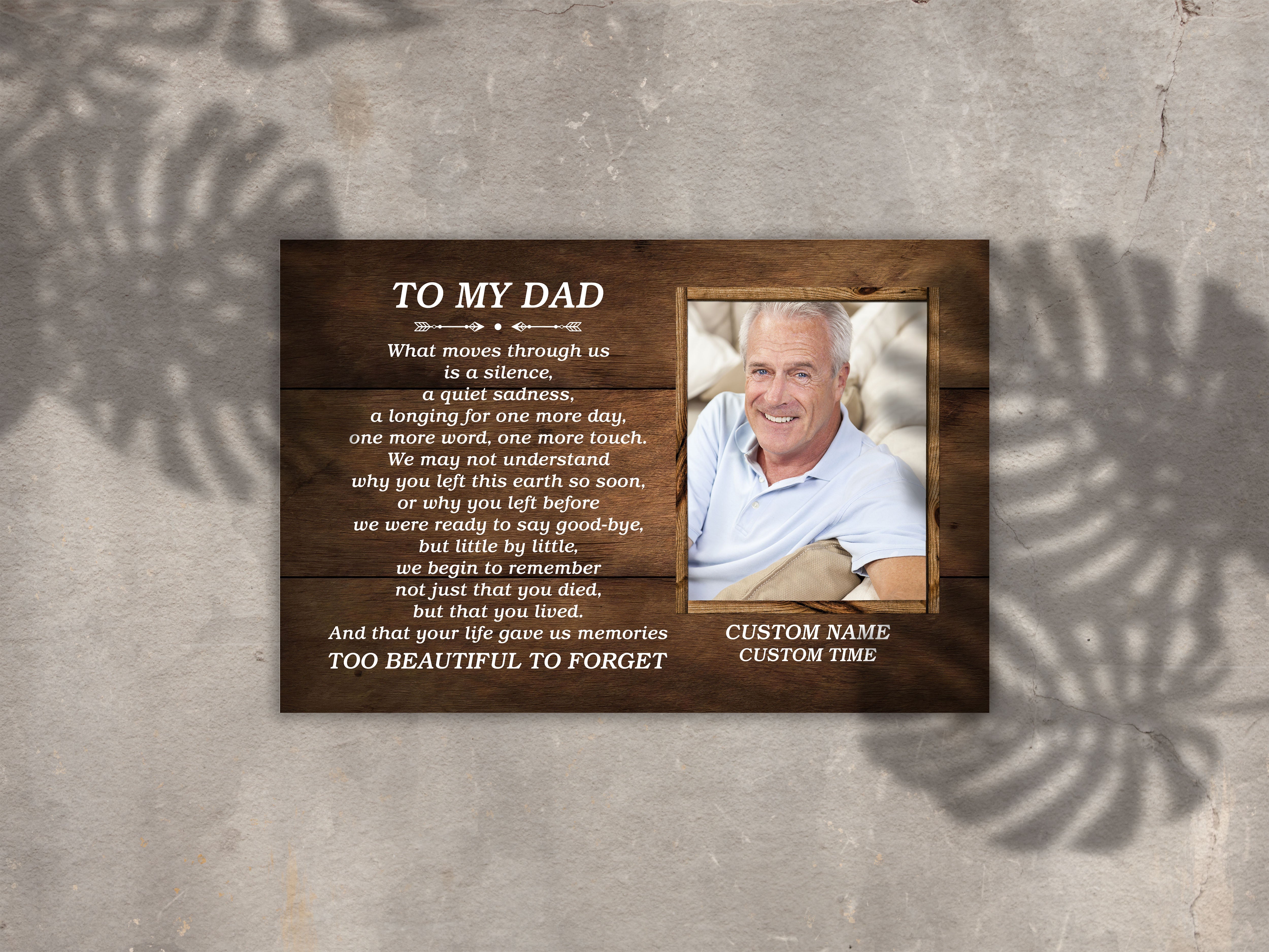 Personalized Memorial Gift For Loss Of Dad, Remembrance Keepsake Deepest Sympathy Canvas For Loss Of Father, Custom Canvas Print