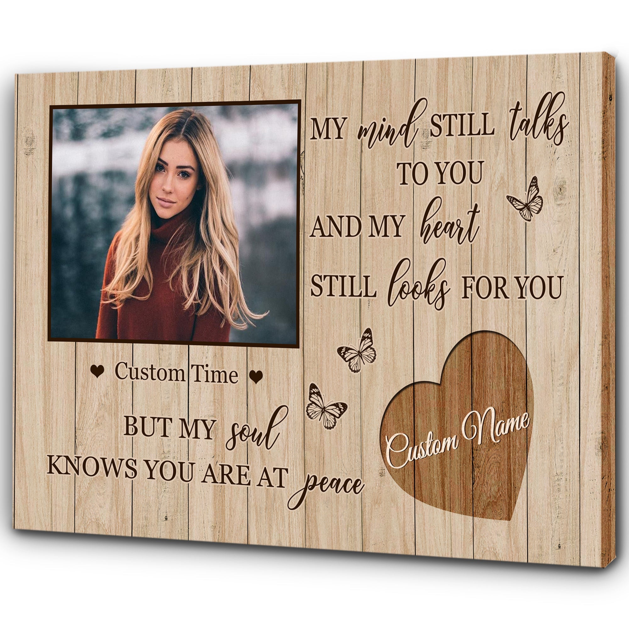 Personalized Memorial Gift For Loss Of Loved One Deepest Sympathy Gift For Loss Of Sister Daughter, Custom Canvas Print