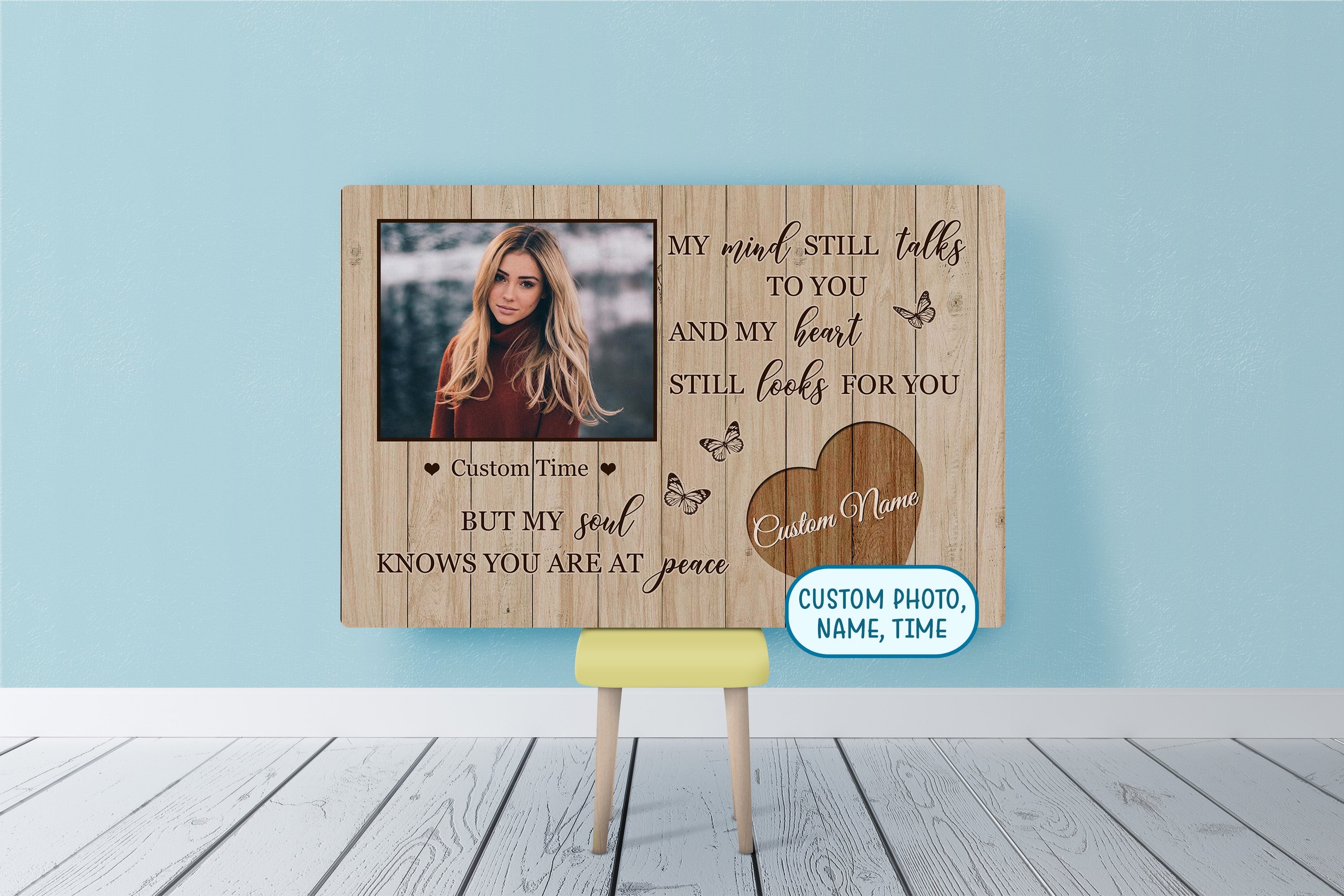 Personalized Memorial Gift For Loss Of Loved One Deepest Sympathy Gift For Loss Of Sister Daughter, Custom Canvas Print