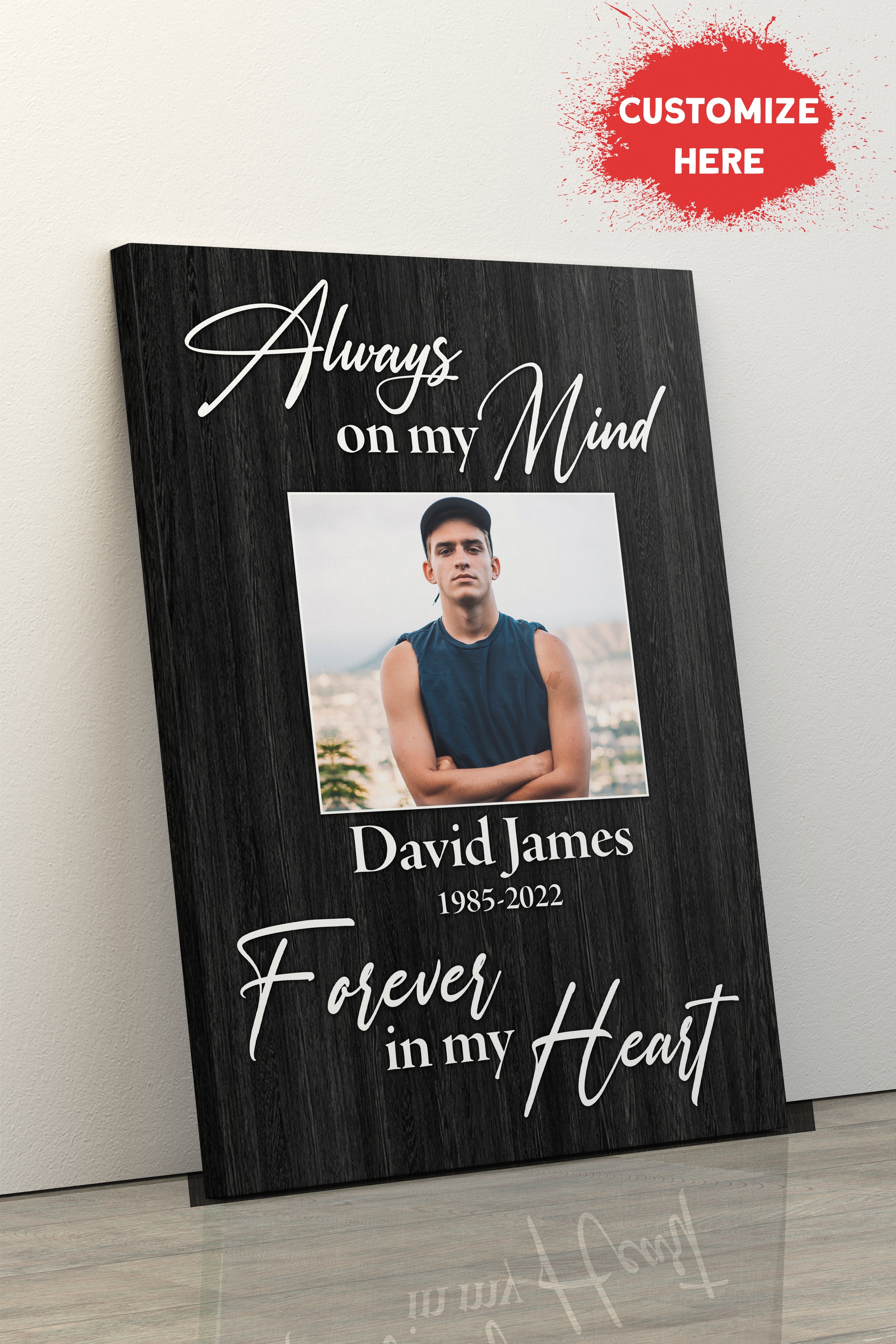 Personalized Memorial Gifts For Loss Of Brother Remembrance Keepsake Sympathy Gift In Loving Memory, Custom Canvas Print