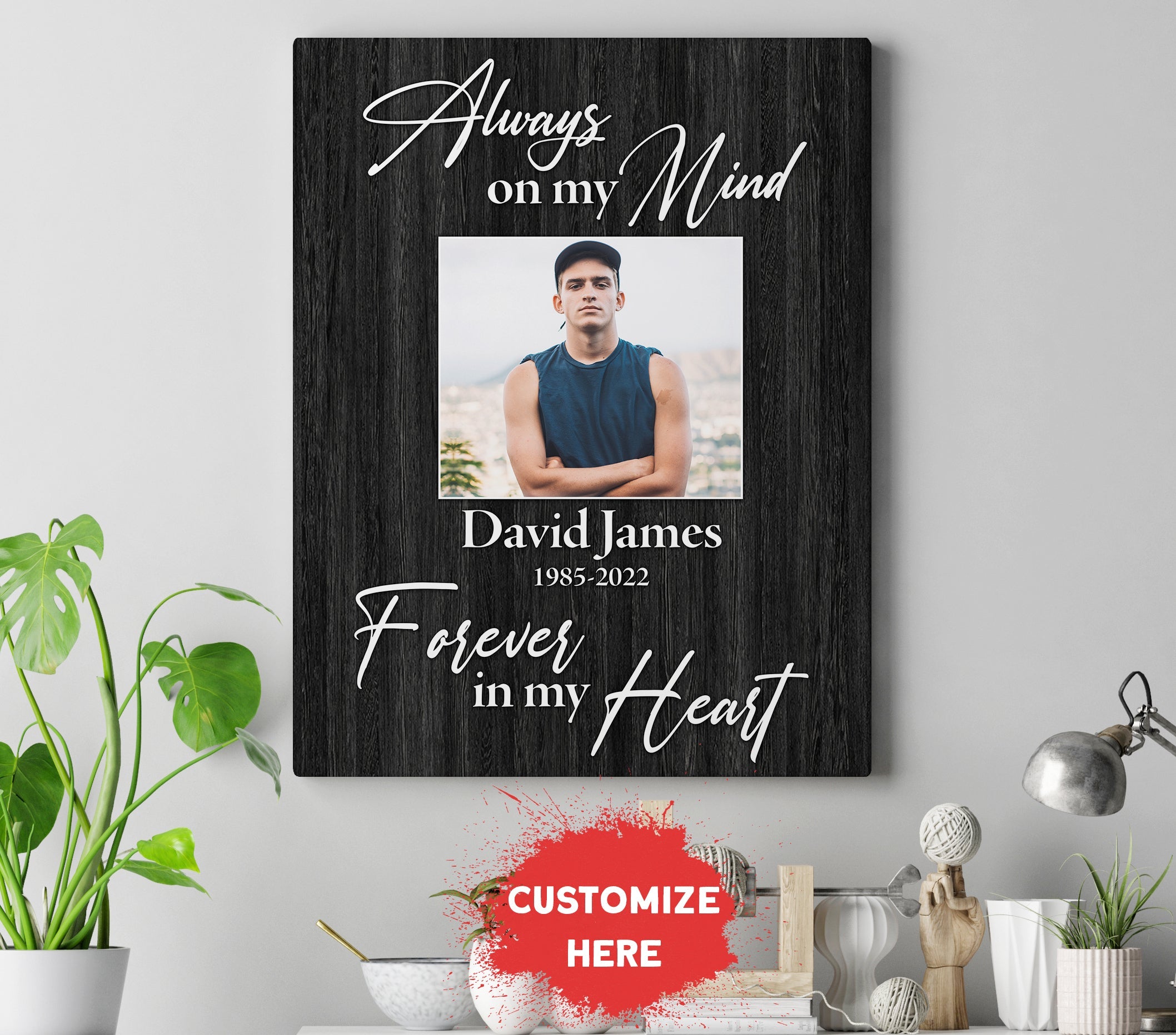 Personalized Memorial Gifts For Loss Of Brother Remembrance Keepsake Sympathy Gift In Loving Memory, Custom Canvas Print