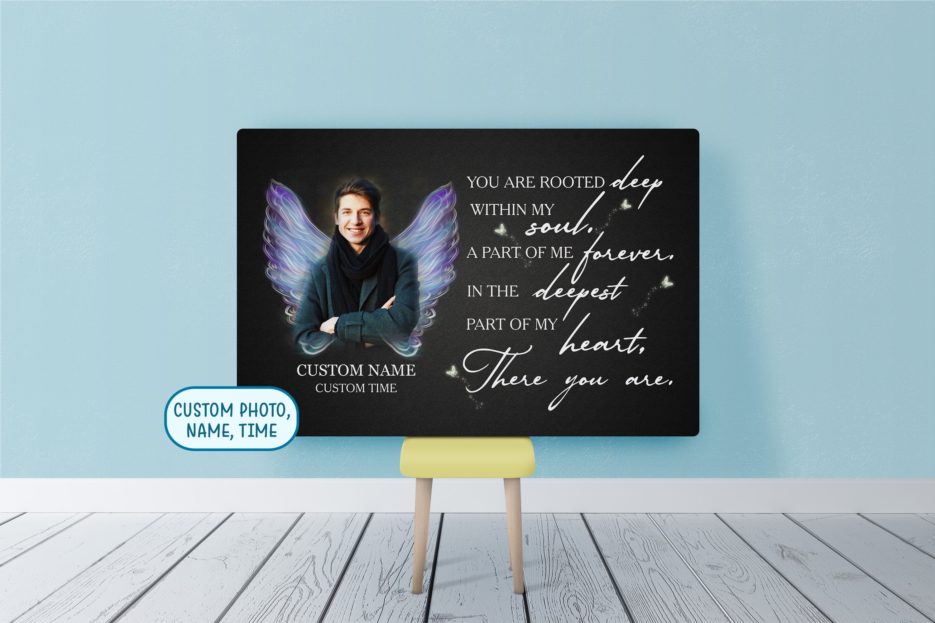 Personalized Memorial Gifts For Loss Of Loved One Meaningful Keepsake Sympathy Gift For Loss Of Brother, Custom Canvas Print