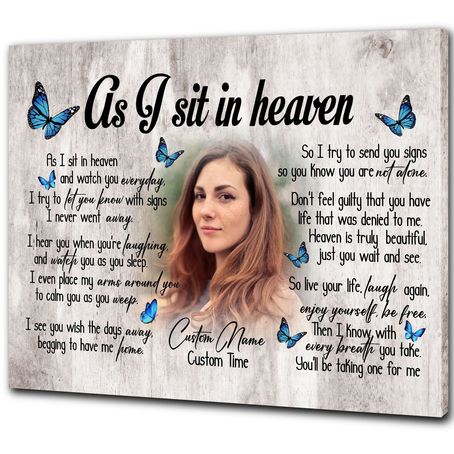 Personalized Memorial Gifts For Loss Of Loved One Meaningful Sympathy Gift For Loss Of Sister Daughter, Custom Canvas Print