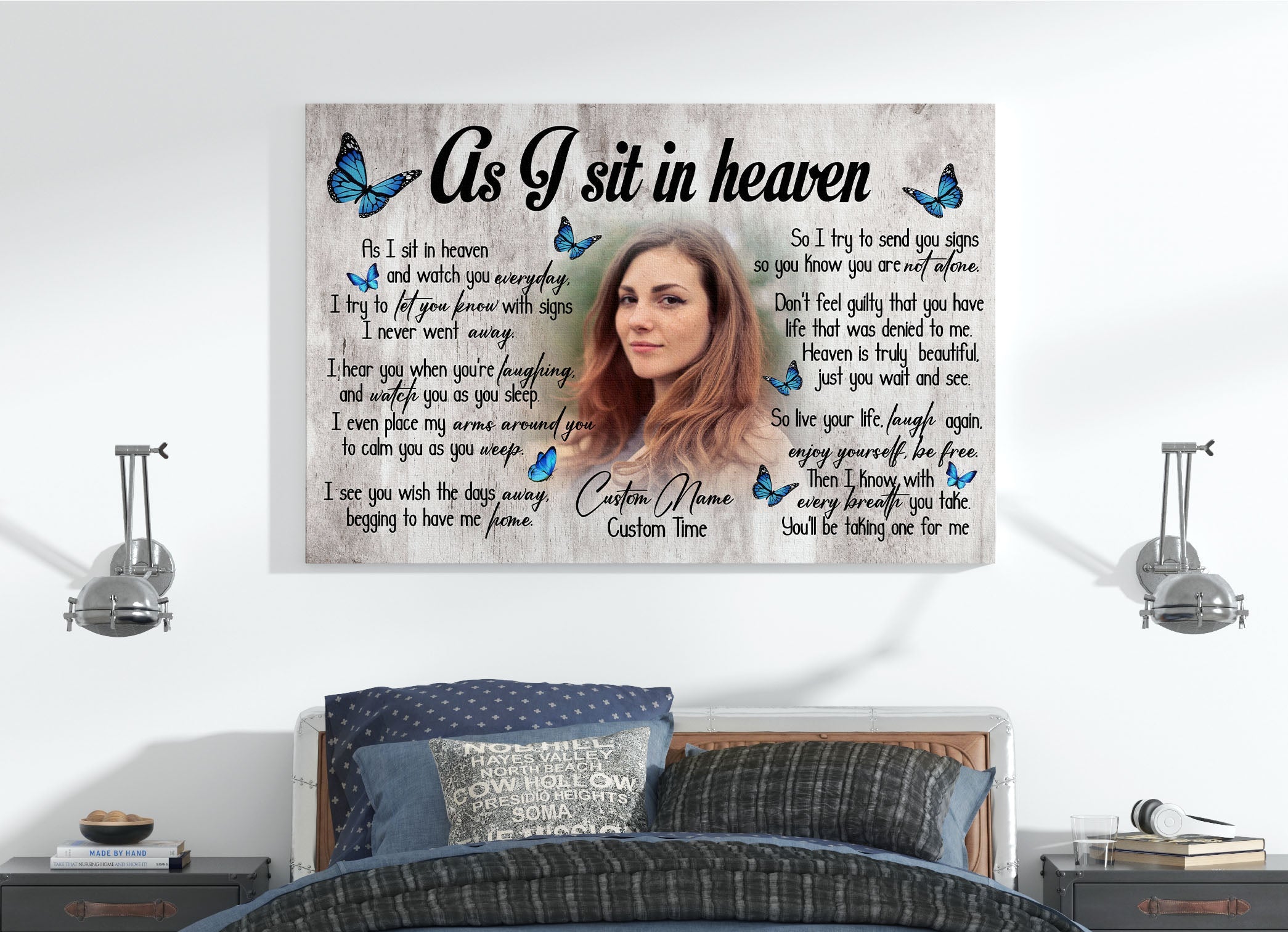 Personalized Memorial Gifts For Loss Of Loved One Meaningful Sympathy Gift For Loss Of Sister Daughter, Custom Canvas Print