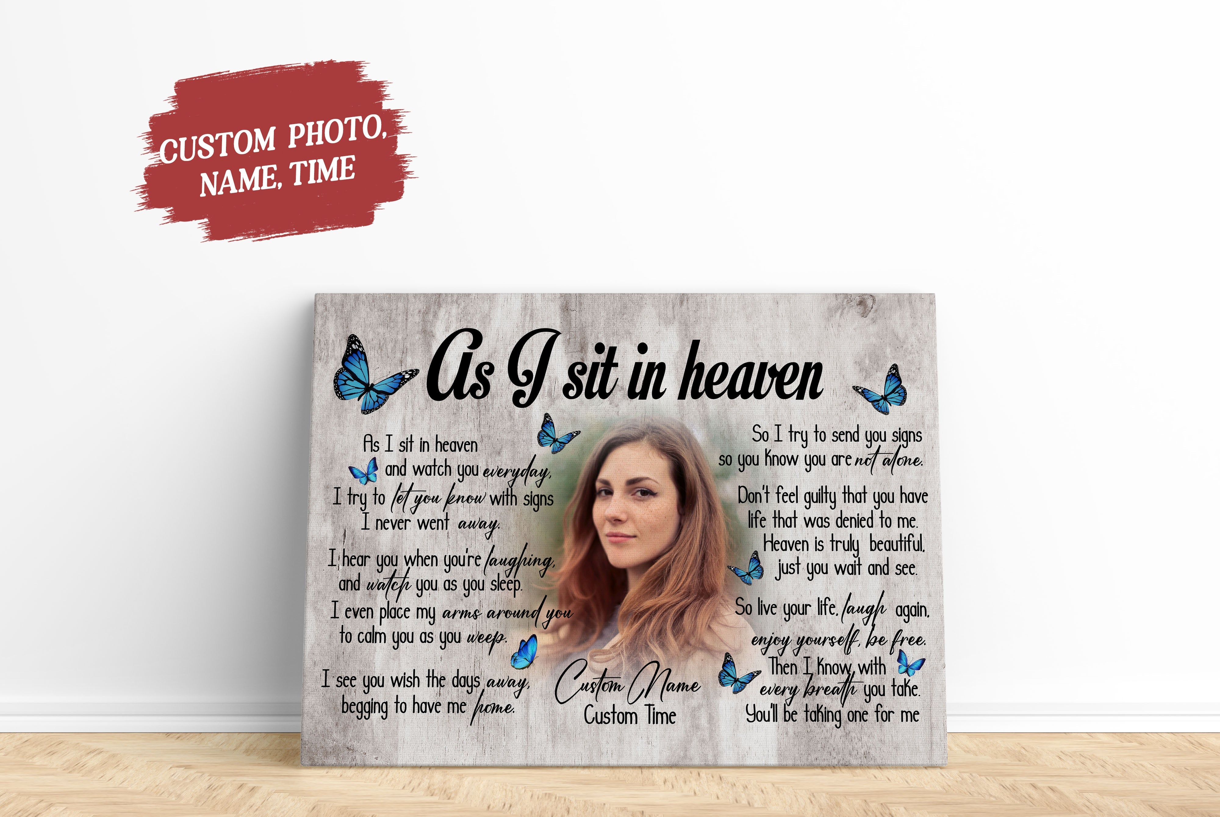 Personalized Memorial Gifts For Loss Of Loved One Meaningful Sympathy Gift For Loss Of Sister Daughter, Custom Canvas Print