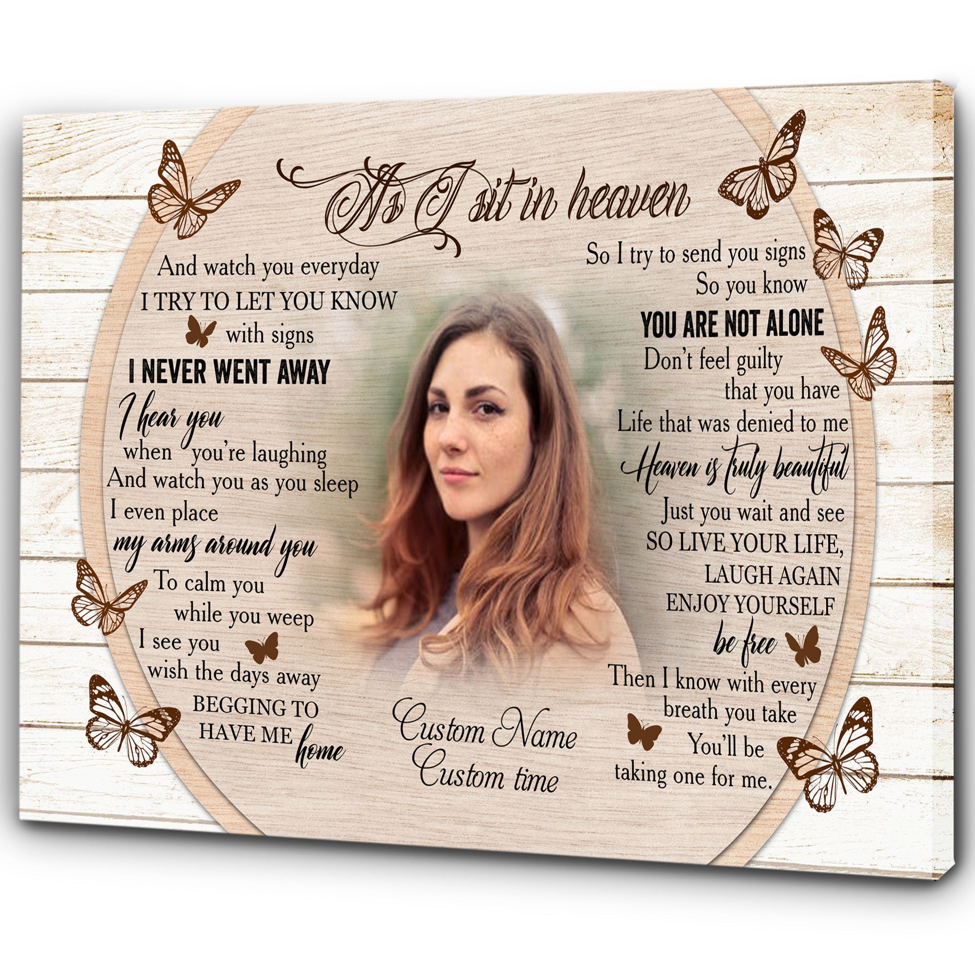 Personalized Memorial Gifts For Loss Of Loved One Remembrance Sympathy Gift For Loss Of Sister Daughter, Custom Canvas Print