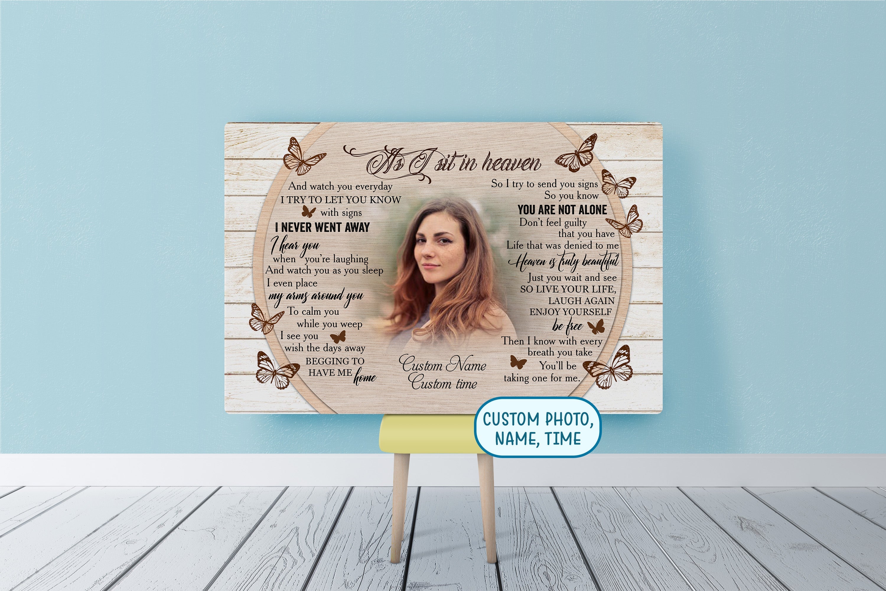 Personalized Memorial Gifts For Loss Of Loved One Remembrance Sympathy Gift For Loss Of Sister Daughter, Custom Canvas Print