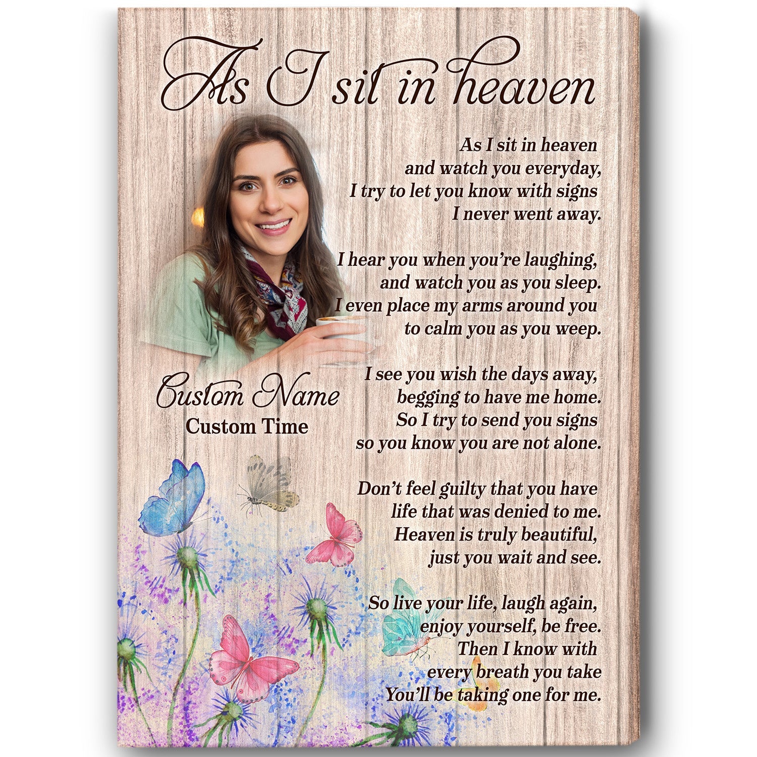 Personalized Memorial Gifts For Loss Of Loved One Sympathy Canvas For Loss Of Father Mother As I Sit In Heaven Custom Canvas Print 1 Wpyxy4 1 Personalized Memorial Gifts For Loss Of Loved One, Sympathy Canvas For Loss Of Father Mother, As I Sit In Heaven, Custom Canvas Print