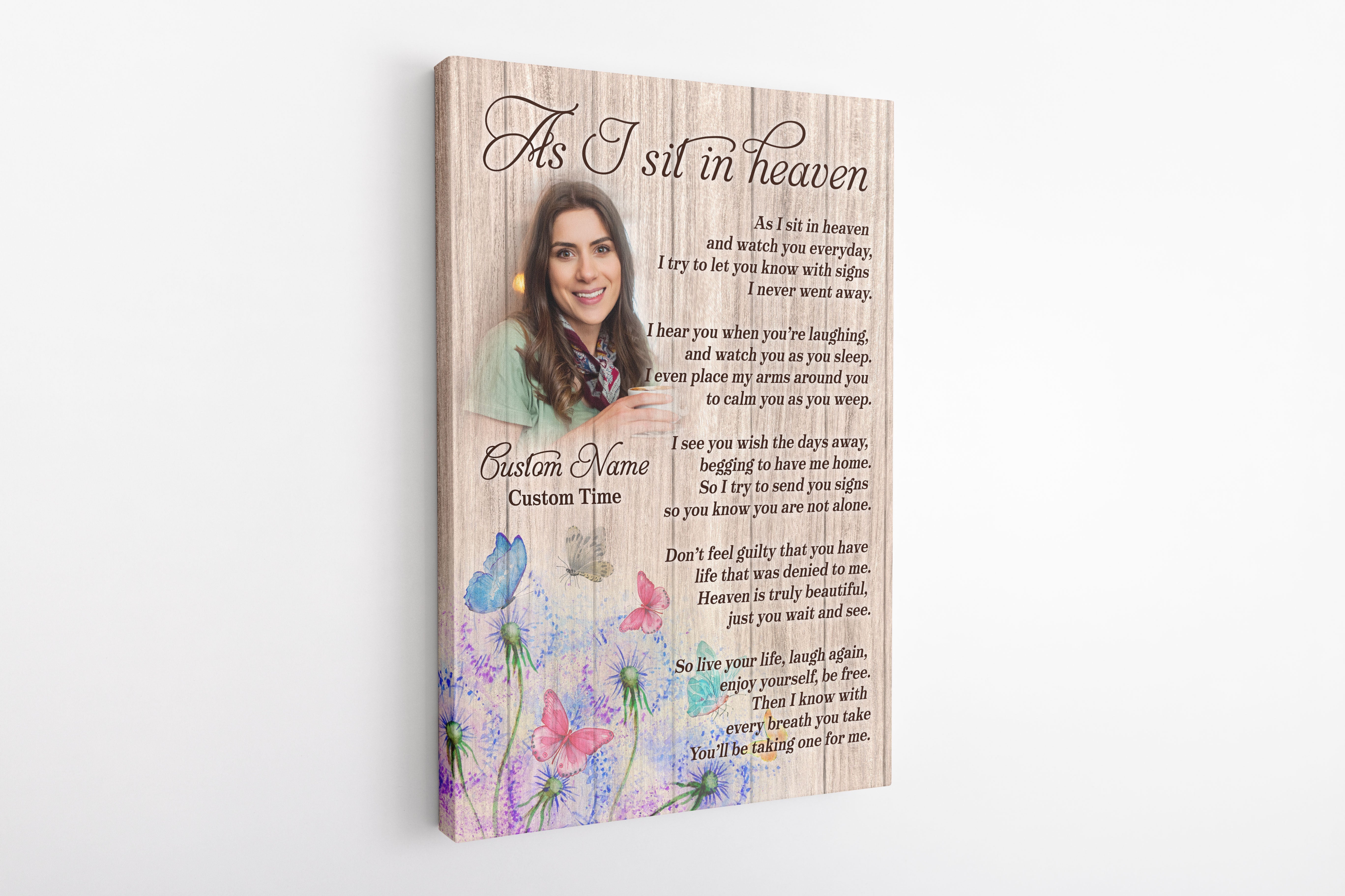 Personalized Memorial Gifts For Loss Of Loved One Sympathy Canvas For Loss Of Father Mother As I Sit In Heaven Custom Canvas Print 3 J2tifx 1 Personalized Memorial Gifts For Loss Of Loved One, Sympathy Canvas For Loss Of Father Mother, As I Sit In Heaven, Custom Canvas Print