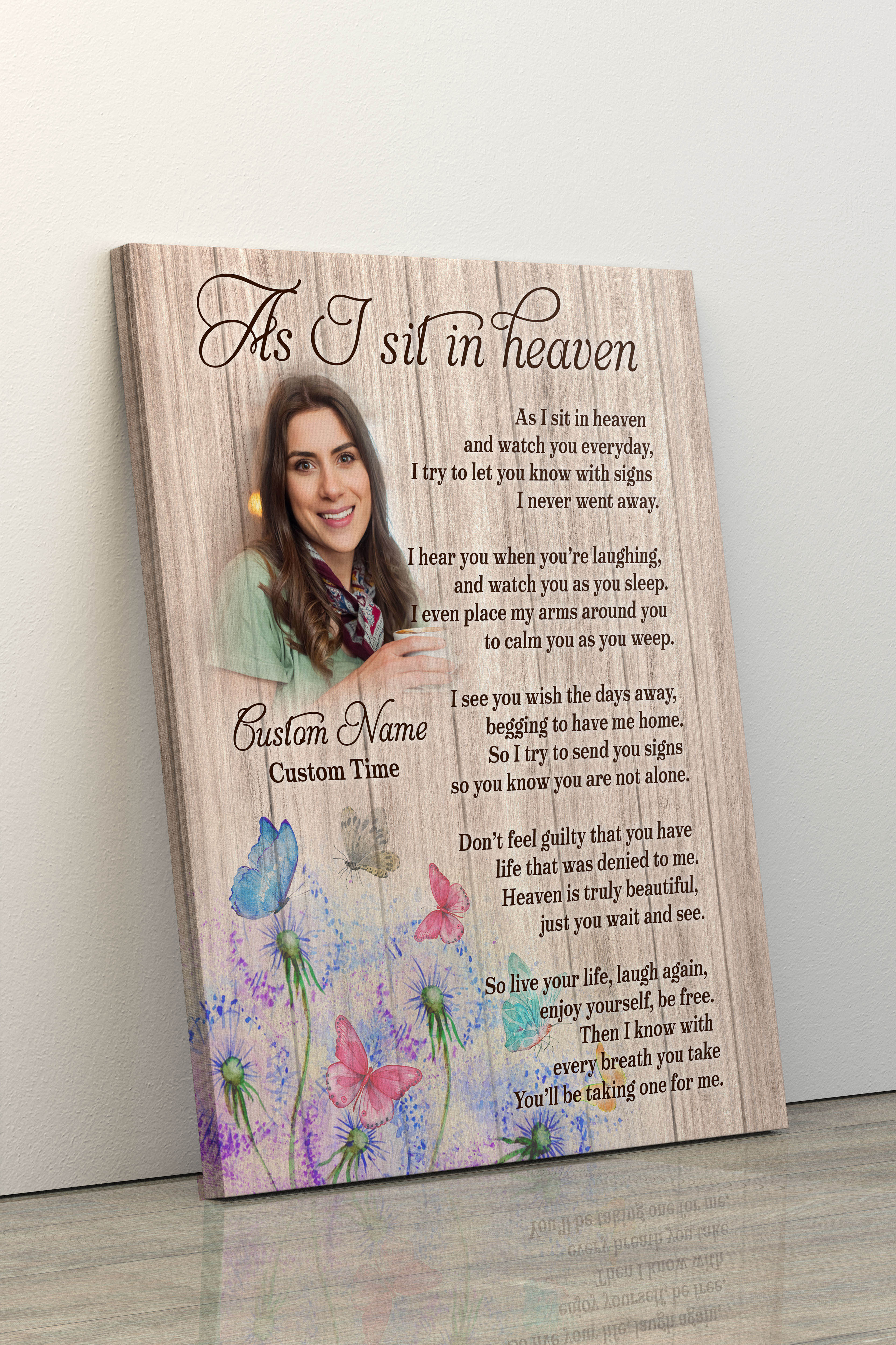 Personalized Memorial Gifts For Loss Of Loved One Sympathy Canvas For Loss Of Father Mother As I Sit In Heaven Custom Canvas Print 4 Fli2ap 1 Personalized Memorial Gifts For Loss Of Loved One, Sympathy Canvas For Loss Of Father Mother, As I Sit In Heaven, Custom Canvas Print