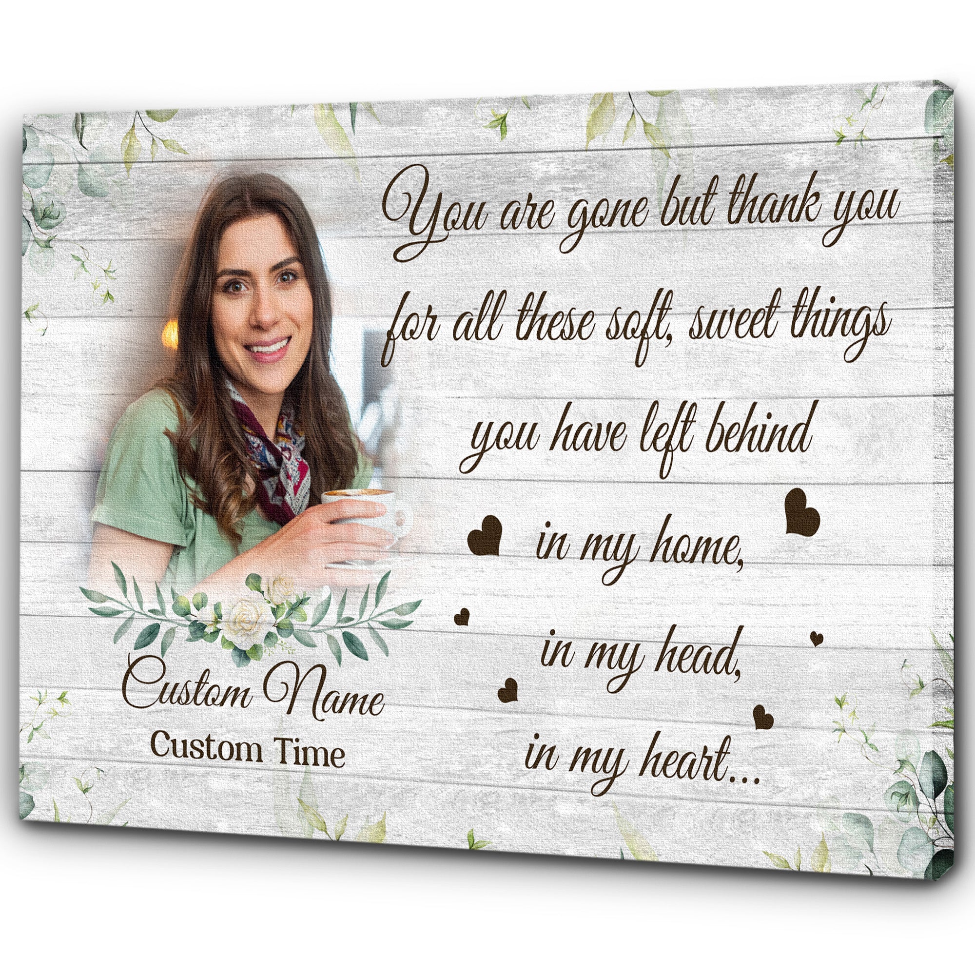 Personalized Memorial Gifts For Loss Of Loved One Sympathy Canvas For Loss Of Sister In Our Hearts, Custom Canvas Print