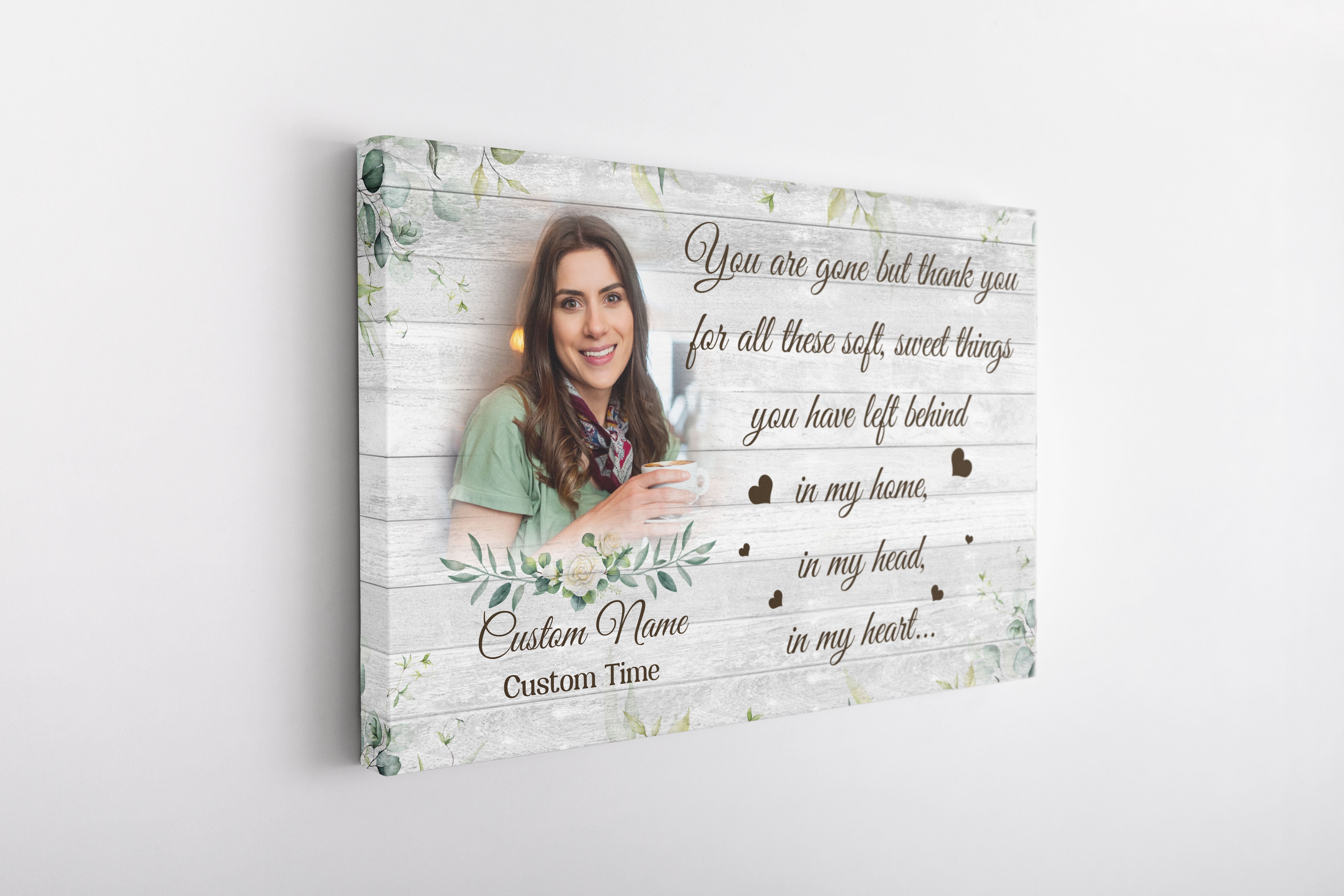 Personalized Memorial Gifts For Loss Of Loved One Sympathy Canvas For Loss Of Sister In Our Hearts, Custom Canvas Print