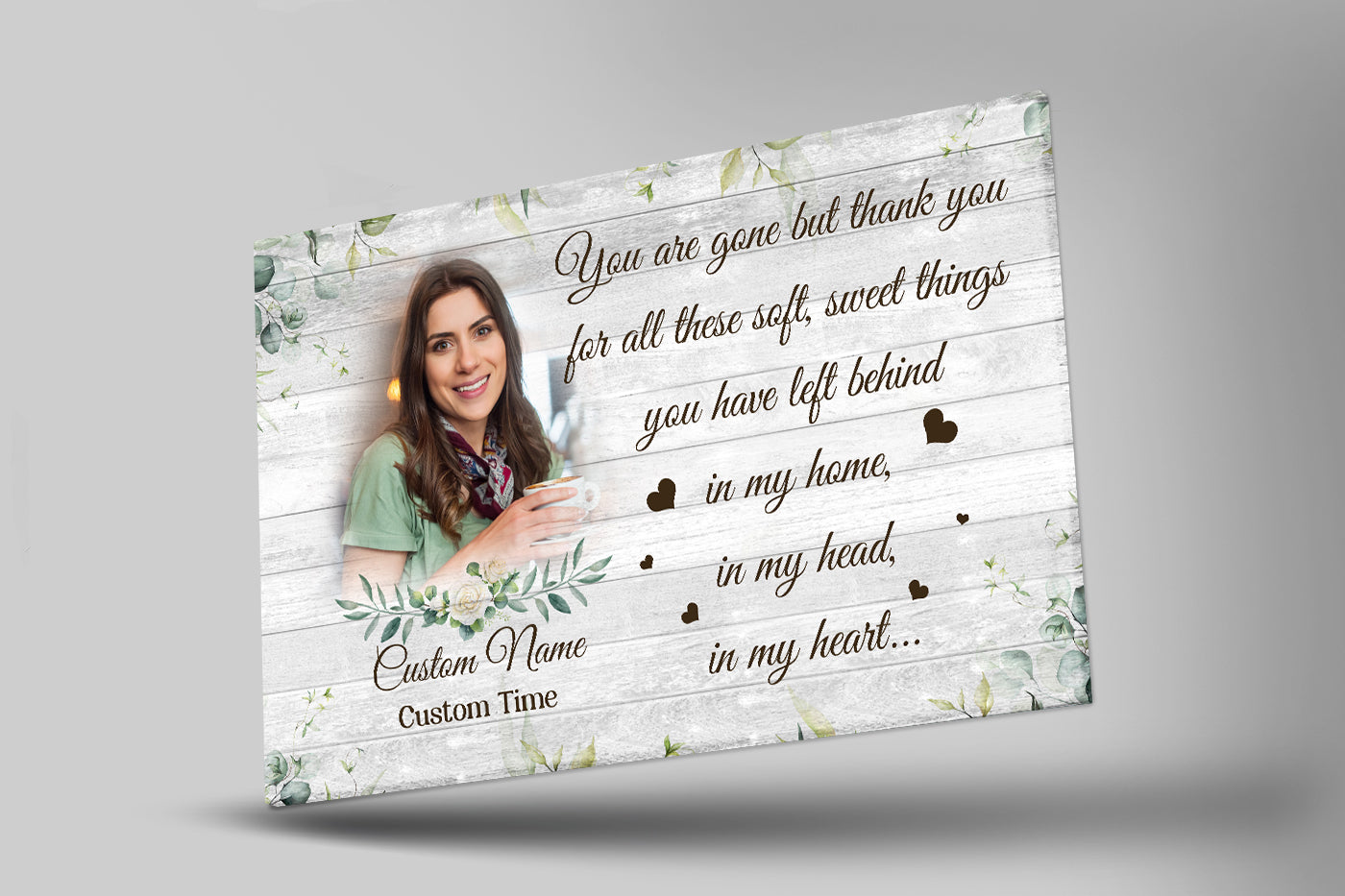 Personalized Memorial Gifts For Loss Of Loved One Sympathy Canvas For Loss Of Sister In Our Hearts, Custom Canvas Print