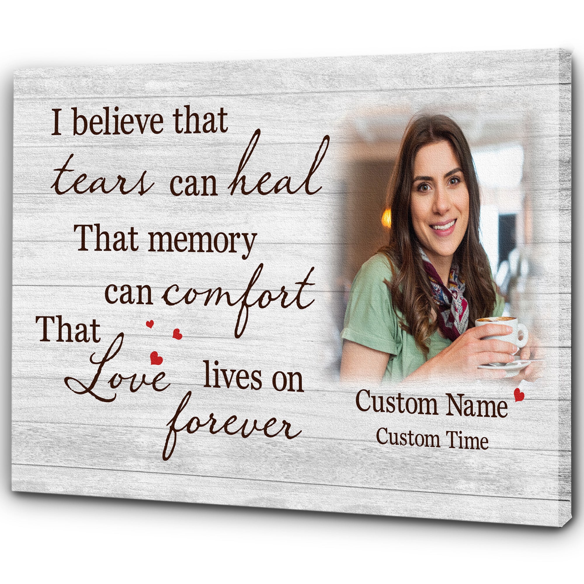 Personalized Memorial Gifts For Loss Of Loved One Sympathy Canvas For Loss Of Sister Love Lives Forever, Custom Canvas Print
