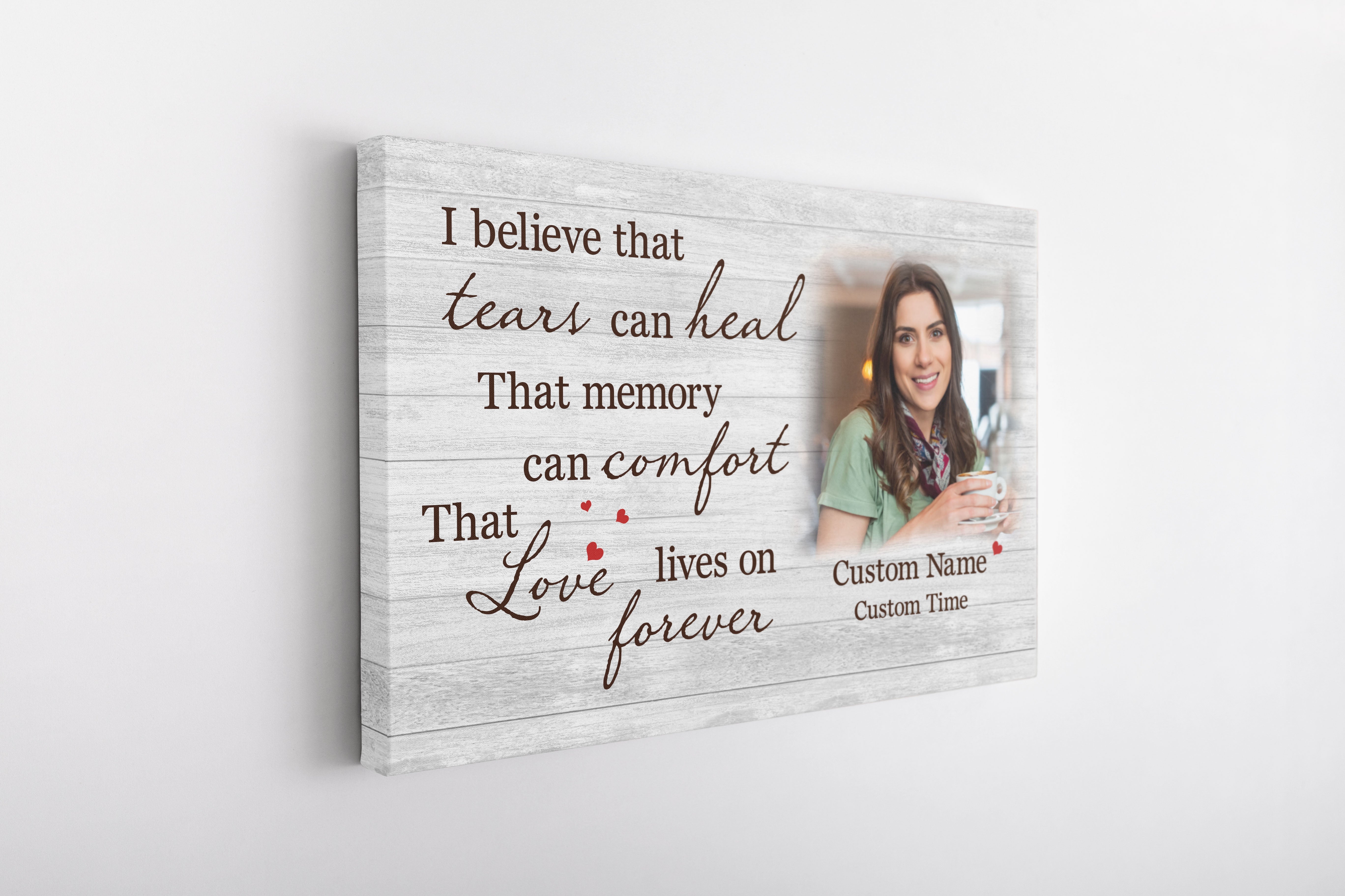 Personalized Memorial Gifts For Loss Of Loved One Sympathy Canvas For Loss Of Sister Love Lives Forever, Custom Canvas Print