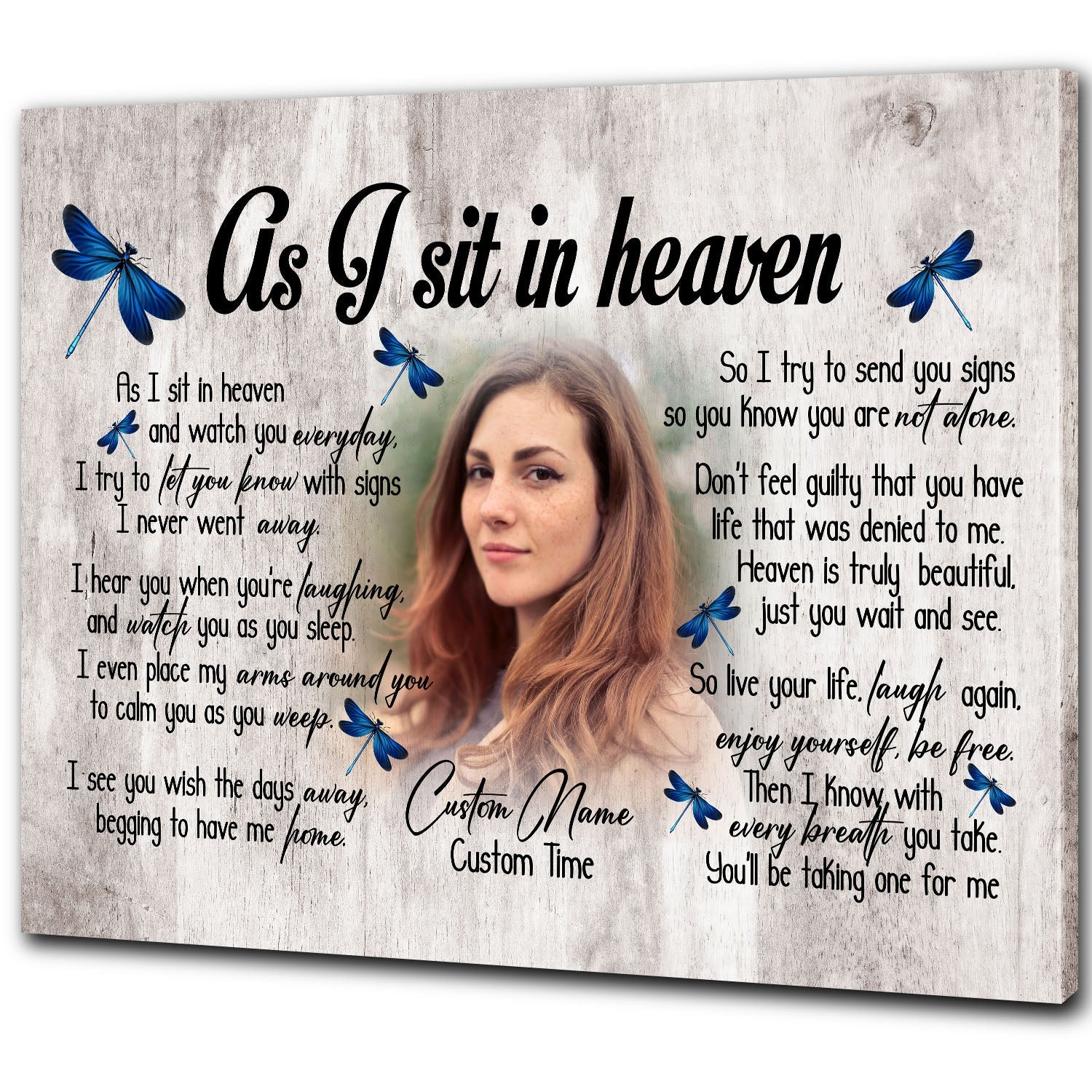 Personalized Memorial Gifts For Loss Of Loved One Sympathy Gift For Loss Of Sister Daughter As I Sit In Heaven Custom Canvas Print 1 Mg8m10 1 Personalized Memorial Gifts For Loss Of Loved One, Sympathy Gift For Loss Of Sister Daughter, As I Sit In Heaven, Custom Canvas Print