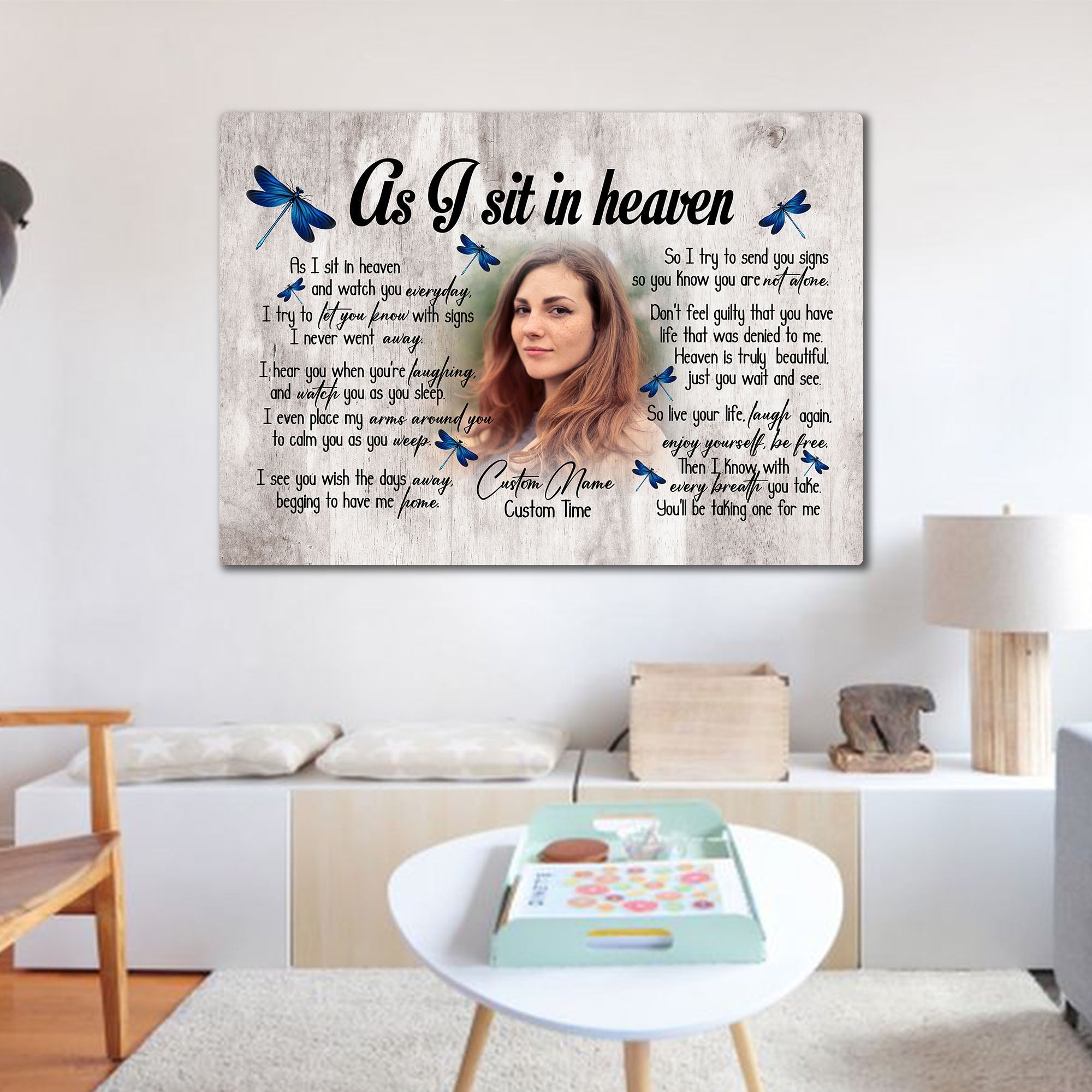 Personalized Memorial Gifts For Loss Of Loved One Sympathy Gift For Loss Of Sister Daughter As I Sit In Heaven Custom Canvas Print 2 R95eb8 1 Personalized Memorial Gifts For Loss Of Loved One, Sympathy Gift For Loss Of Sister Daughter, As I Sit In Heaven, Custom Canvas Print