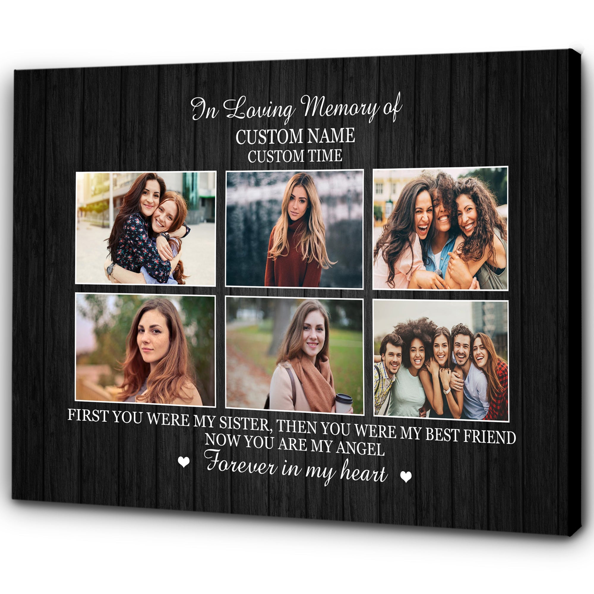 Personalized Memorial Gifts For Loss Of Sister Remembrance Sympathy Canvas For Loss Of Loved One, Custom Canvas Print