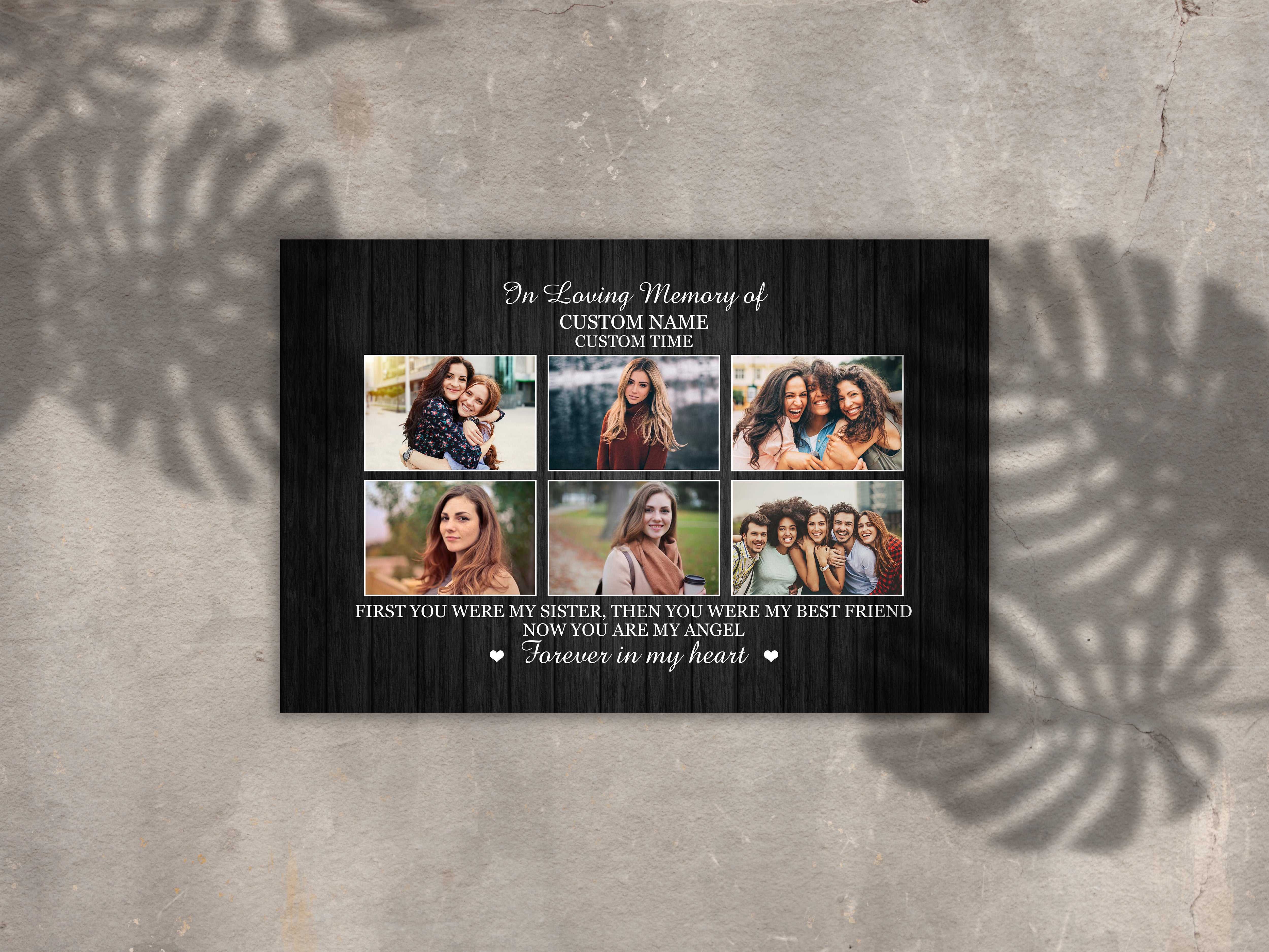 Personalized Memorial Gifts For Loss Of Sister Remembrance Sympathy Canvas For Loss Of Loved One, Custom Canvas Print