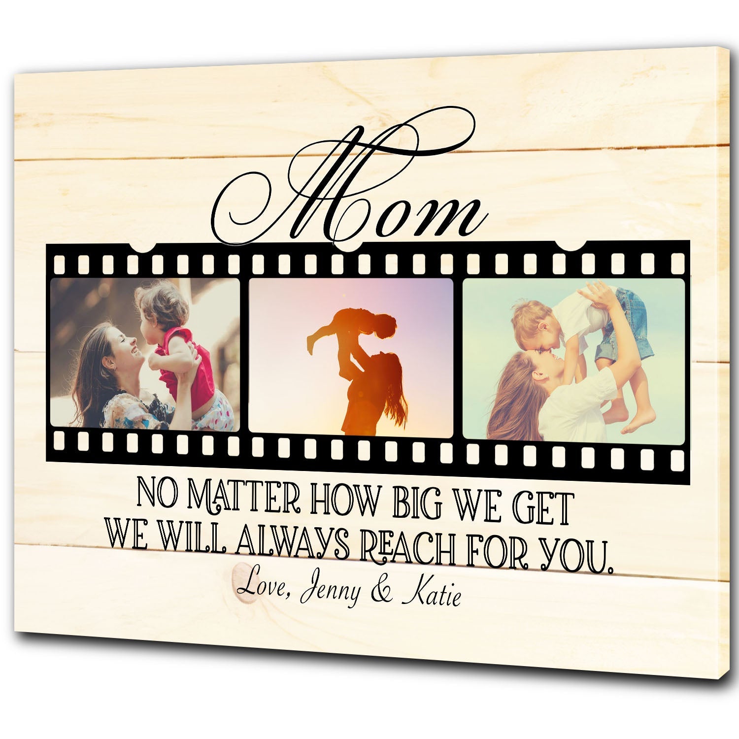 Personalized Mom Canvas, Best Mom Ever Mother'S Day Gift For Mom Custom Photo Collage, I Love You Mom, Custom Canvas Print