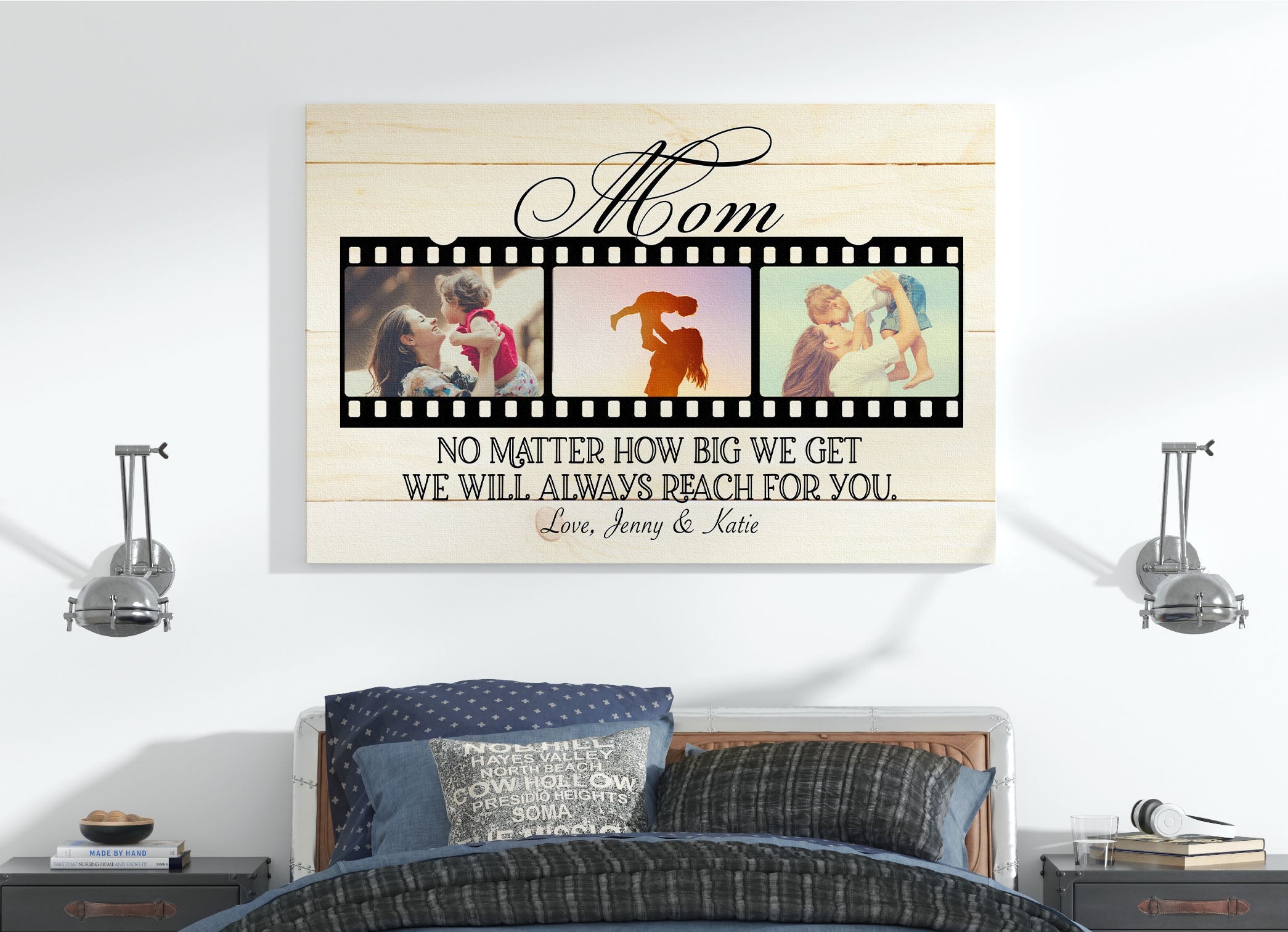 Personalized Mom Canvas, Best Mom Ever Mother'S Day Gift For Mom Custom Photo Collage, I Love You Mom, Custom Canvas Print