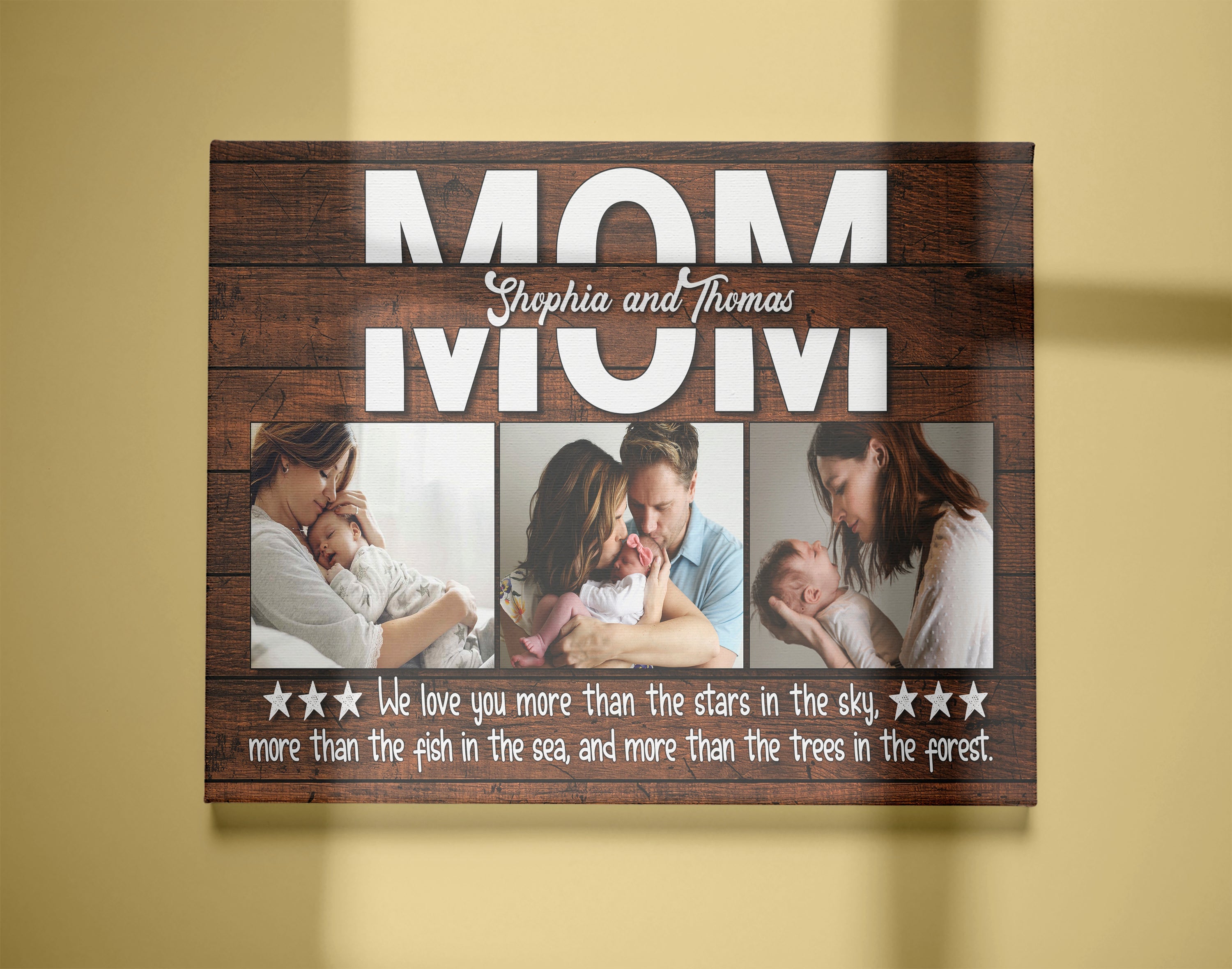 Personalized Mom Canvas Custom Mom Photo Collage Mom Gift, Gift For Her On Mothers Day Christmas, Custom Canvas Print