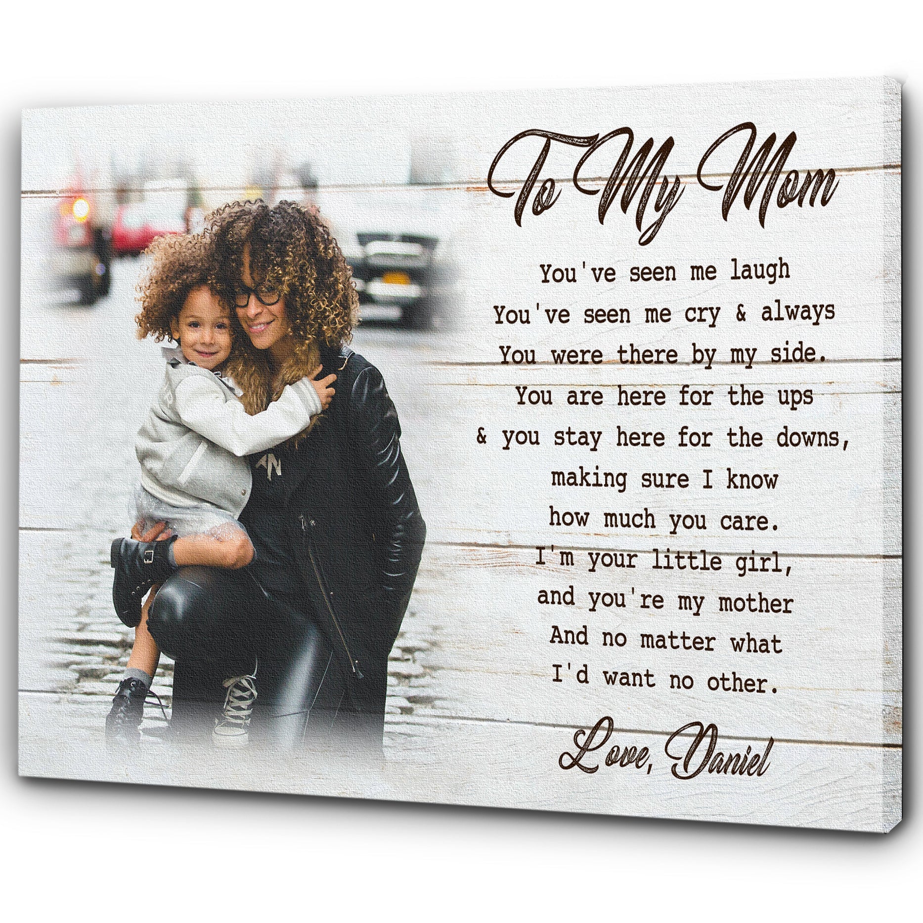 Personalized Mom Canvas, Daughter&Mother Custom Canvas Mother'S Day Gift, Thoughtful Gift From Daughter, Custom Canvas Print