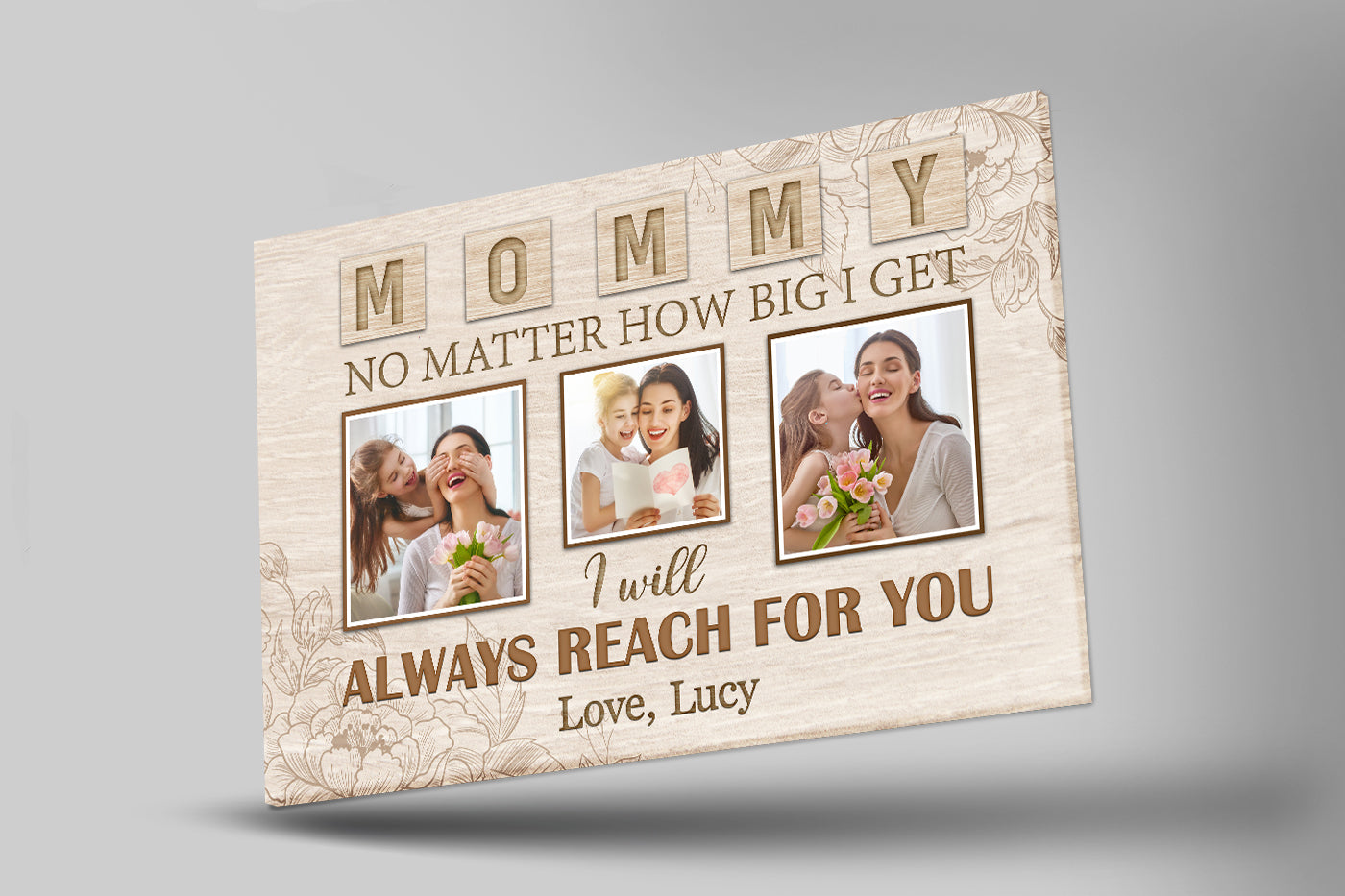 Personalized Mom Canvas, Mommy Photo Collage Mother'S Day Canvas, Thoughtful Gift I Love You Mom, Custom Canvas Print