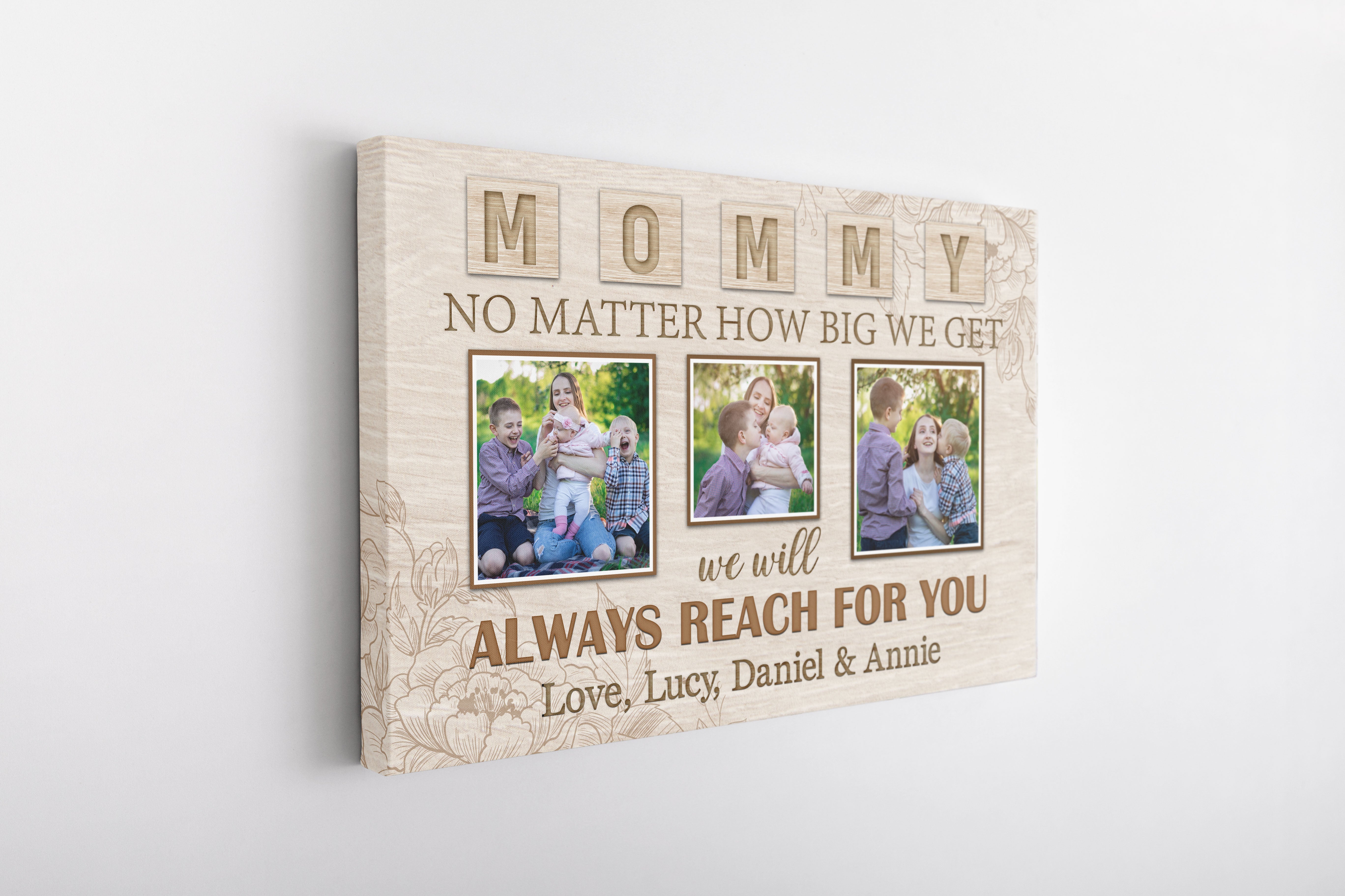 Personalized Mom Canvas, Mommy Photo Collage Mother'S Day Canvas Thoughtful Gift I Love You Mom, Custom Canvas Print