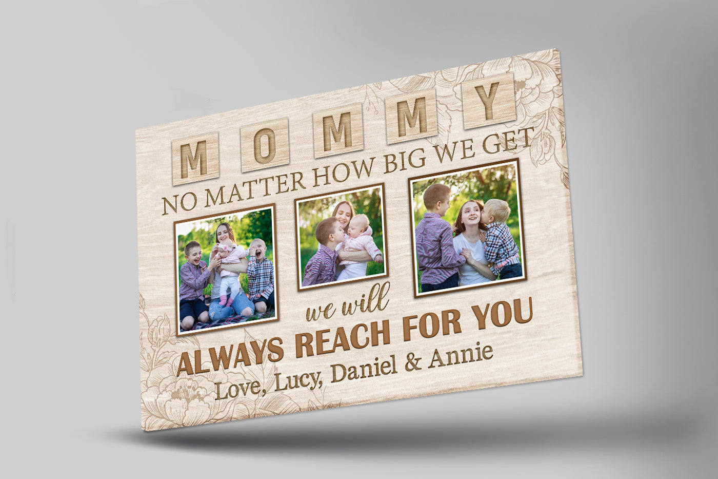 Personalized Mom Canvas, Mommy Photo Collage Mother'S Day Canvas Thoughtful Gift I Love You Mom, Custom Canvas Print