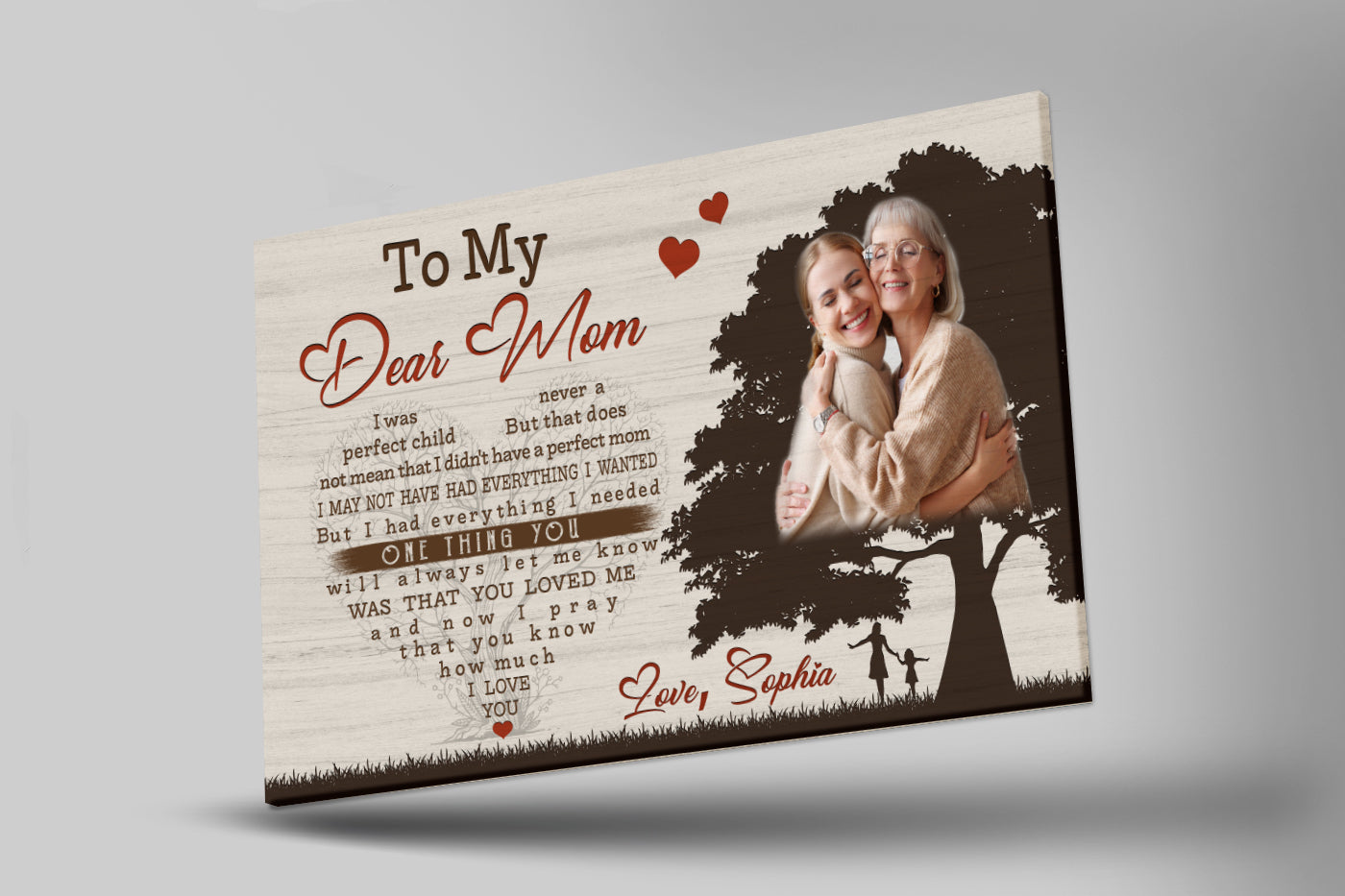 Personalized Mom Canvas, To My Dear Mom Mother'S Day Canvas Gift, I Love You Mom Birthday Christmas, Custom Canvas Print