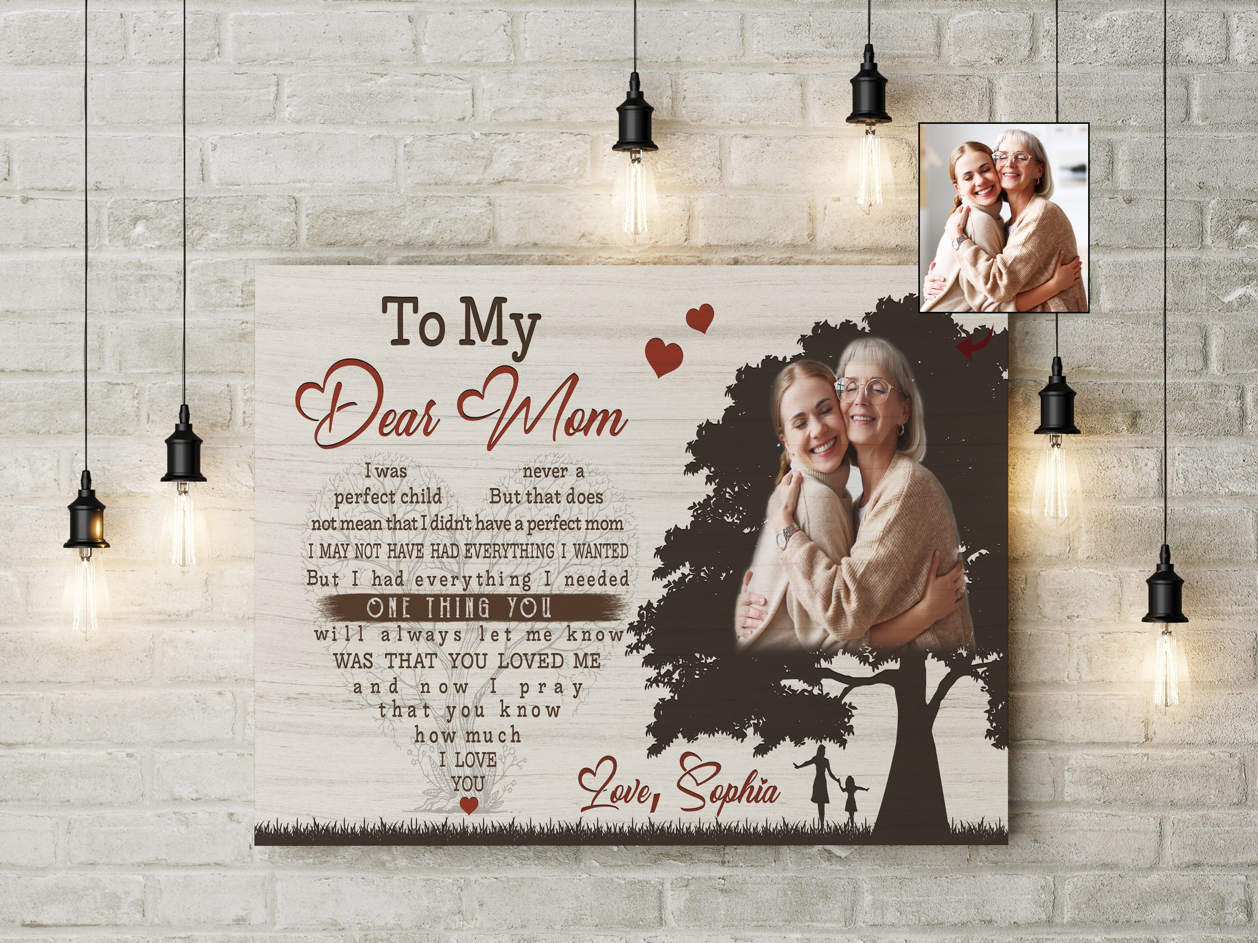 Personalized Mom Canvas, To My Dear Mom Mother'S Day Canvas Gift, I Love You Mom Birthday Christmas, Custom Canvas Print