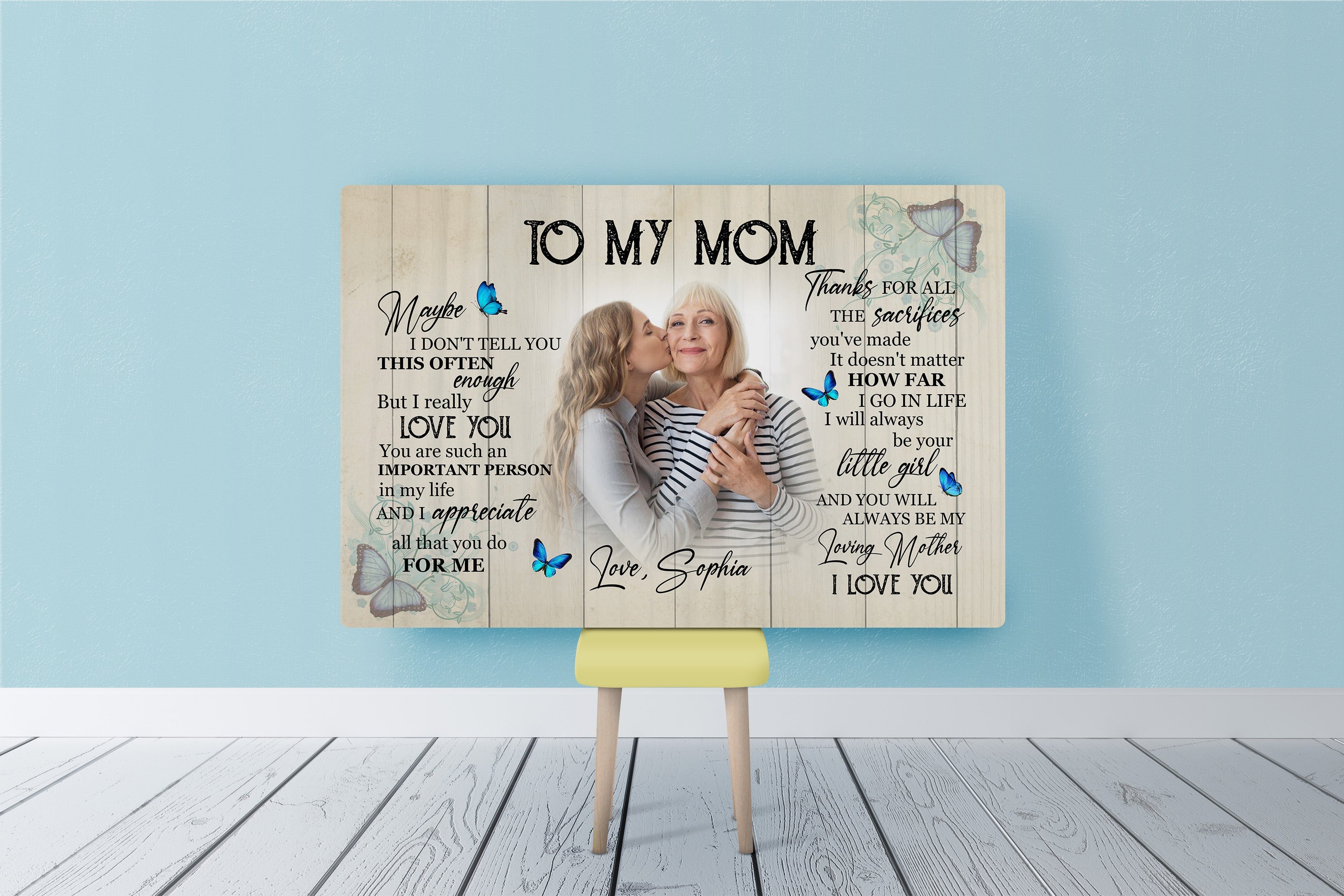 Personalized Mom Canvas To My Mom Mother S Day Butterfly Gift Thoughtful Gift I Love You Mom Custom Canvas Print 2 Lvzlpl 2 Personalized Mom Canvas, To My Mom Mother'S Day Butterfly Gift, Thoughtful Gift I Love You Mom, Custom Canvas Print