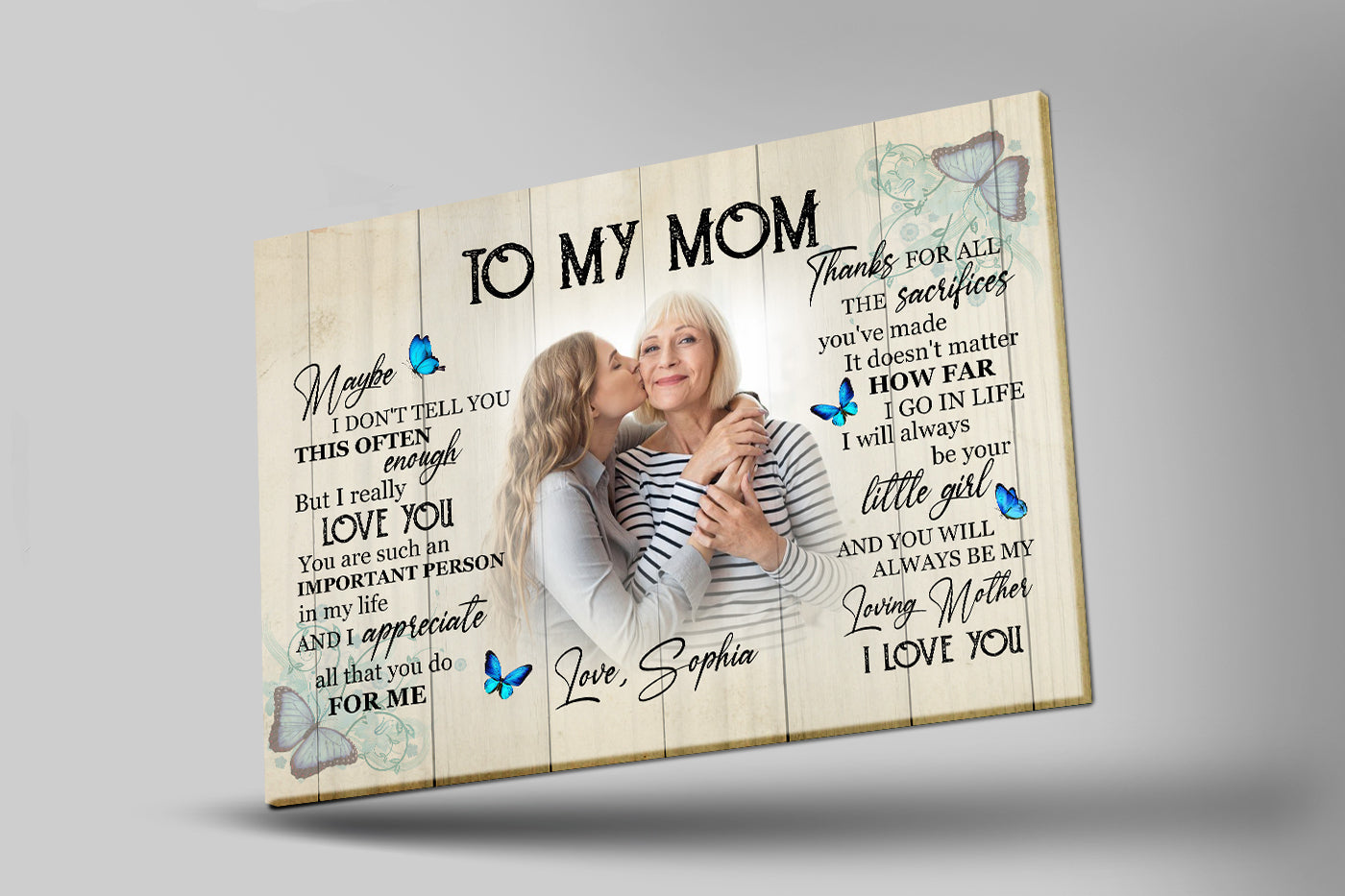 Personalized Mom Canvas To My Mom Mother S Day Butterfly Gift Thoughtful Gift I Love You Mom Custom Canvas Print 3 Q1mpfg 2 Personalized Mom Canvas, To My Mom Mother'S Day Butterfly Gift, Thoughtful Gift I Love You Mom, Custom Canvas Print