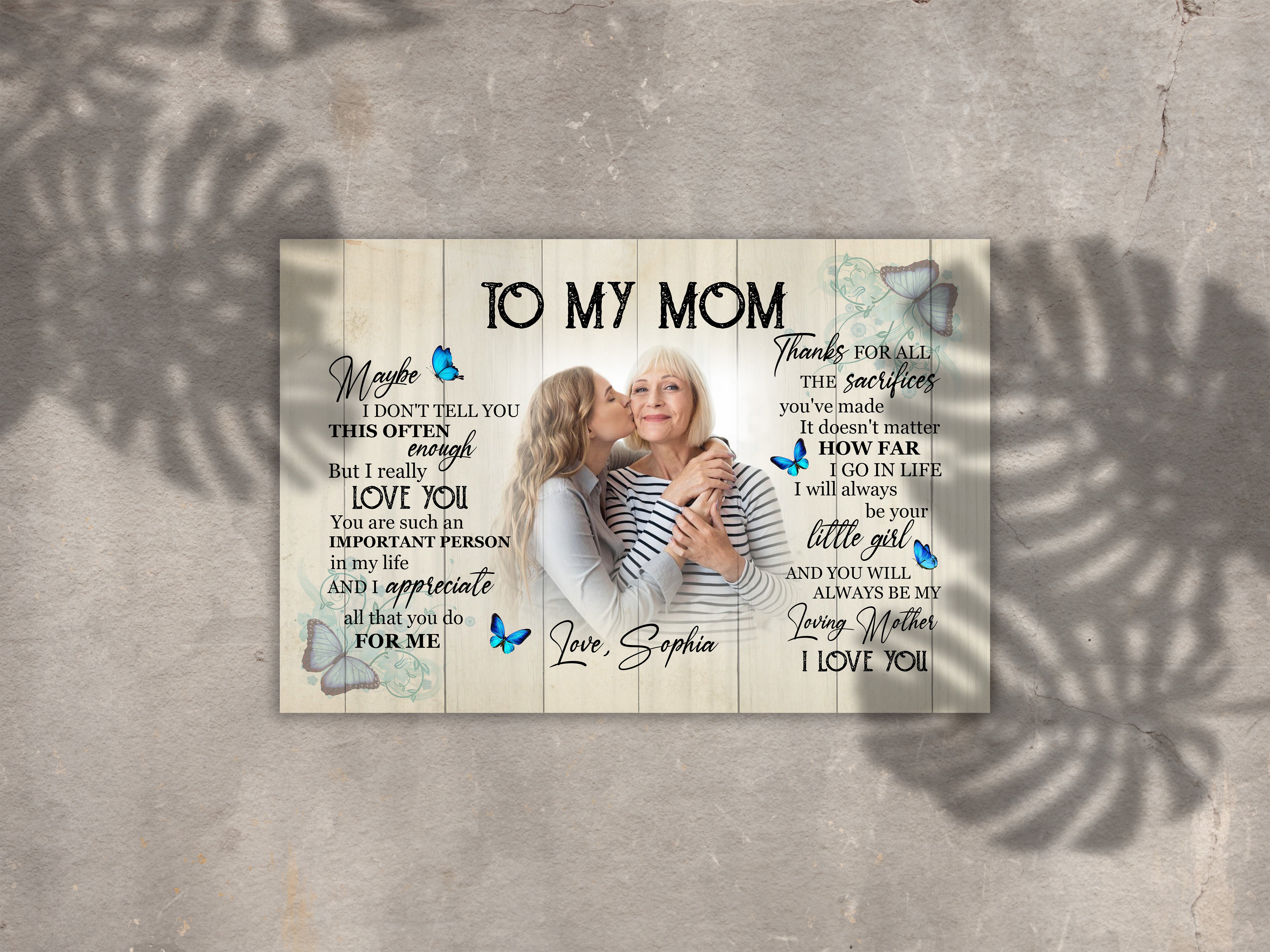 Personalized Mom Canvas To My Mom Mother S Day Butterfly Gift Thoughtful Gift I Love You Mom Custom Canvas Print 4 To8kov 2 Personalized Mom Canvas, To My Mom Mother'S Day Butterfly Gift, Thoughtful Gift I Love You Mom, Custom Canvas Print