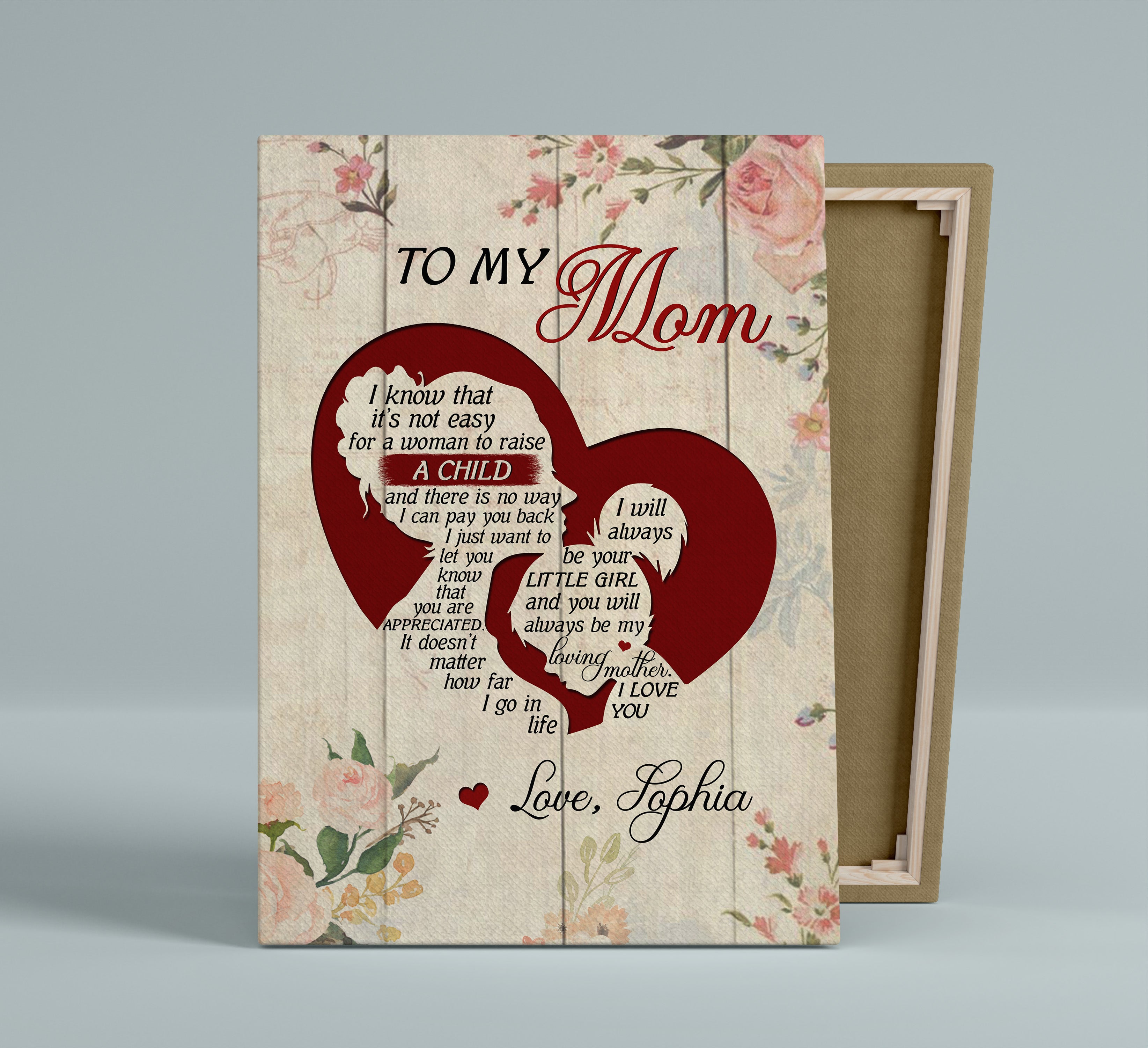 Personalized Mom Canvas, To My Mom Mother'S Day Gift, I Love You Mom Birthday Christmas Wall Art, Custom Canvas Print