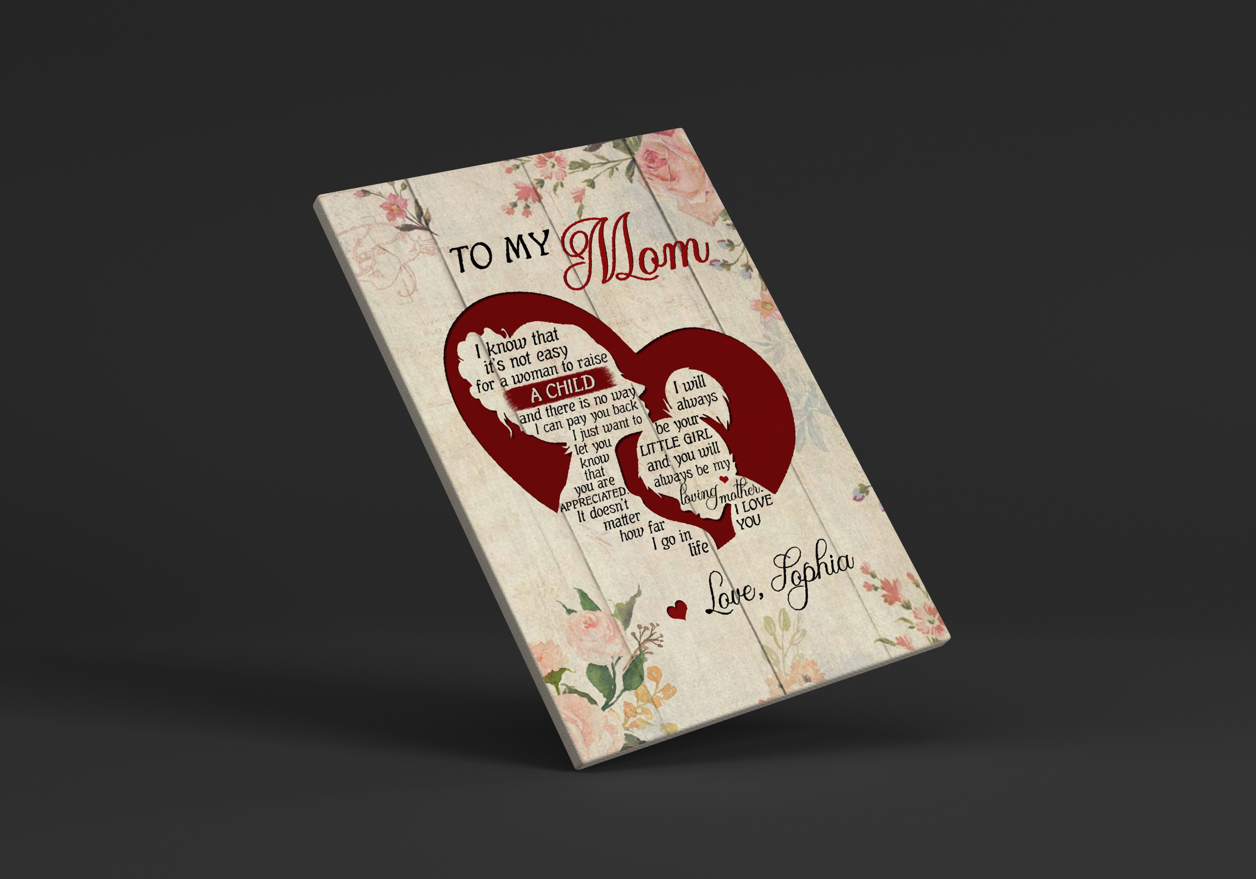 Personalized Mom Canvas, To My Mom Mother'S Day Gift, I Love You Mom Birthday Christmas Wall Art, Custom Canvas Print