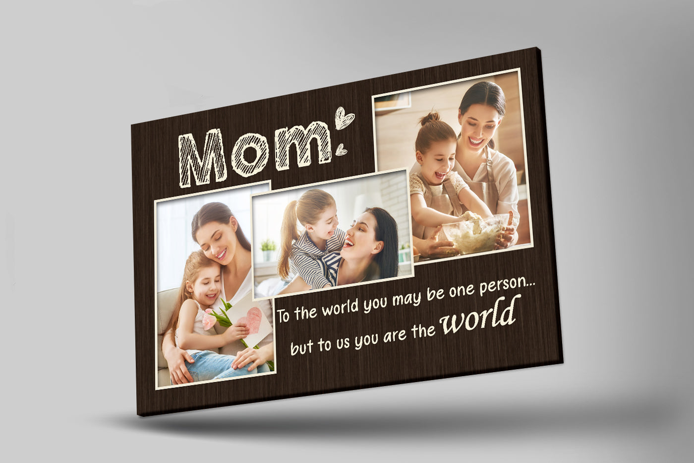 Personalized Mom Photo Collage Canvas Mom You Are The World Custom Gift For Mom, Gift For Mother, Custom Canvas Print